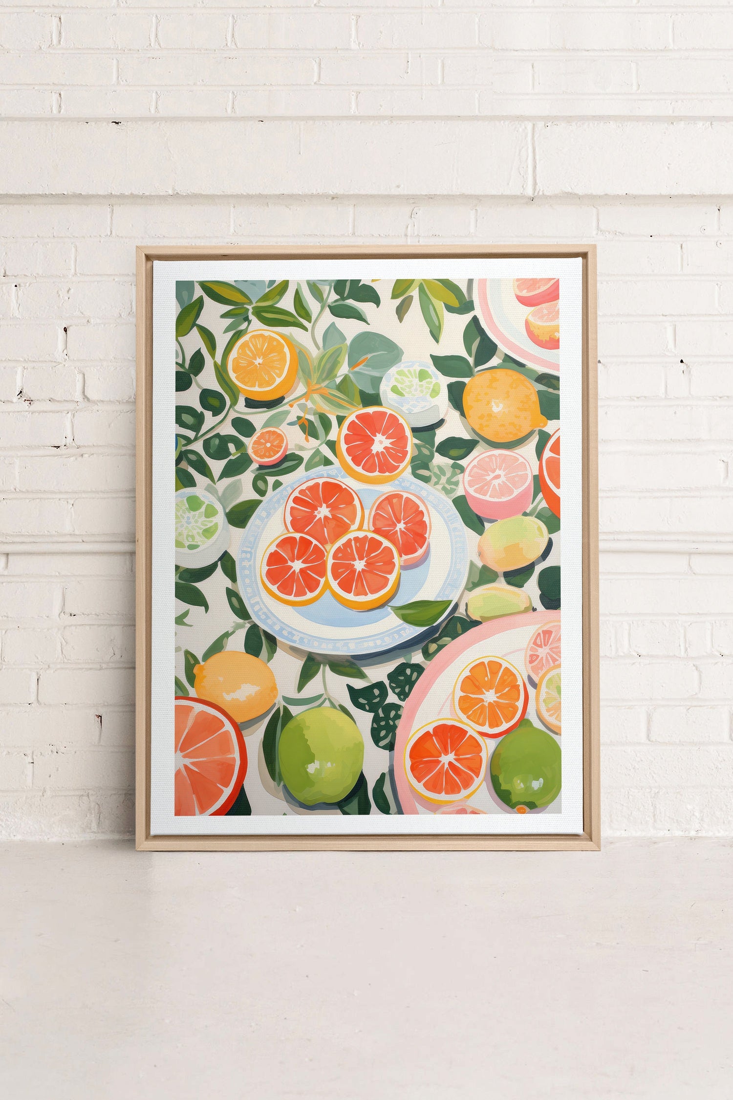 OLEKA CANVAS - CITRUS DELIGHT, Oeuvre sur toile étirée, encadré Naturel Clair