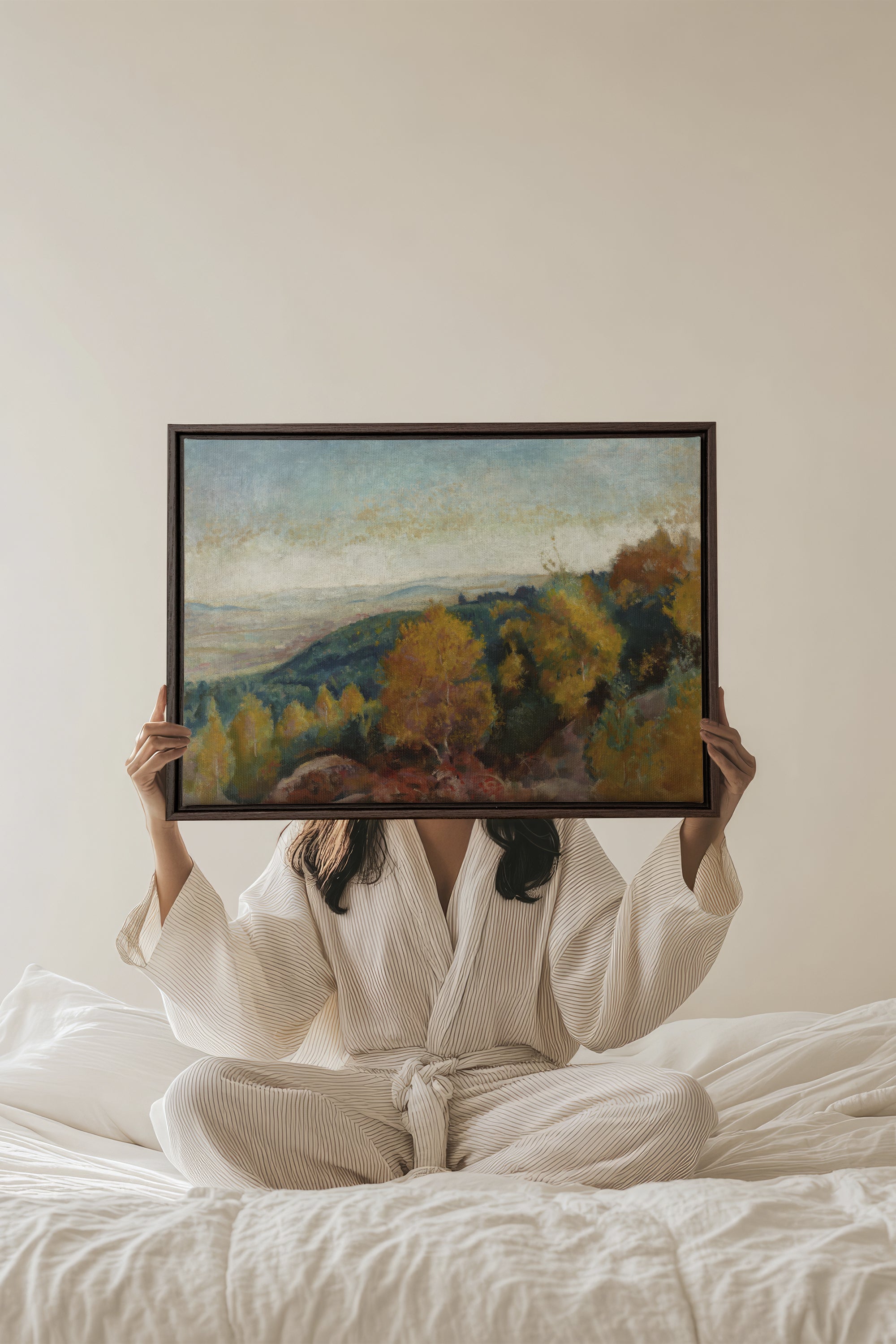 AMBER HILLS, Artwork on stretched canvas, framed in Walnut Brown