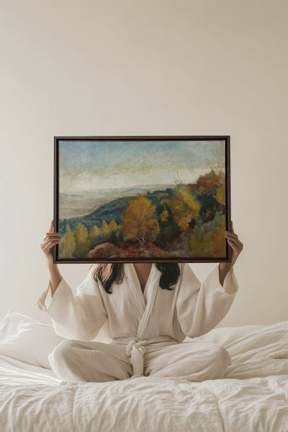 AMBER HILLS, Artwork on stretched canvas, framed in Walnut Brown
