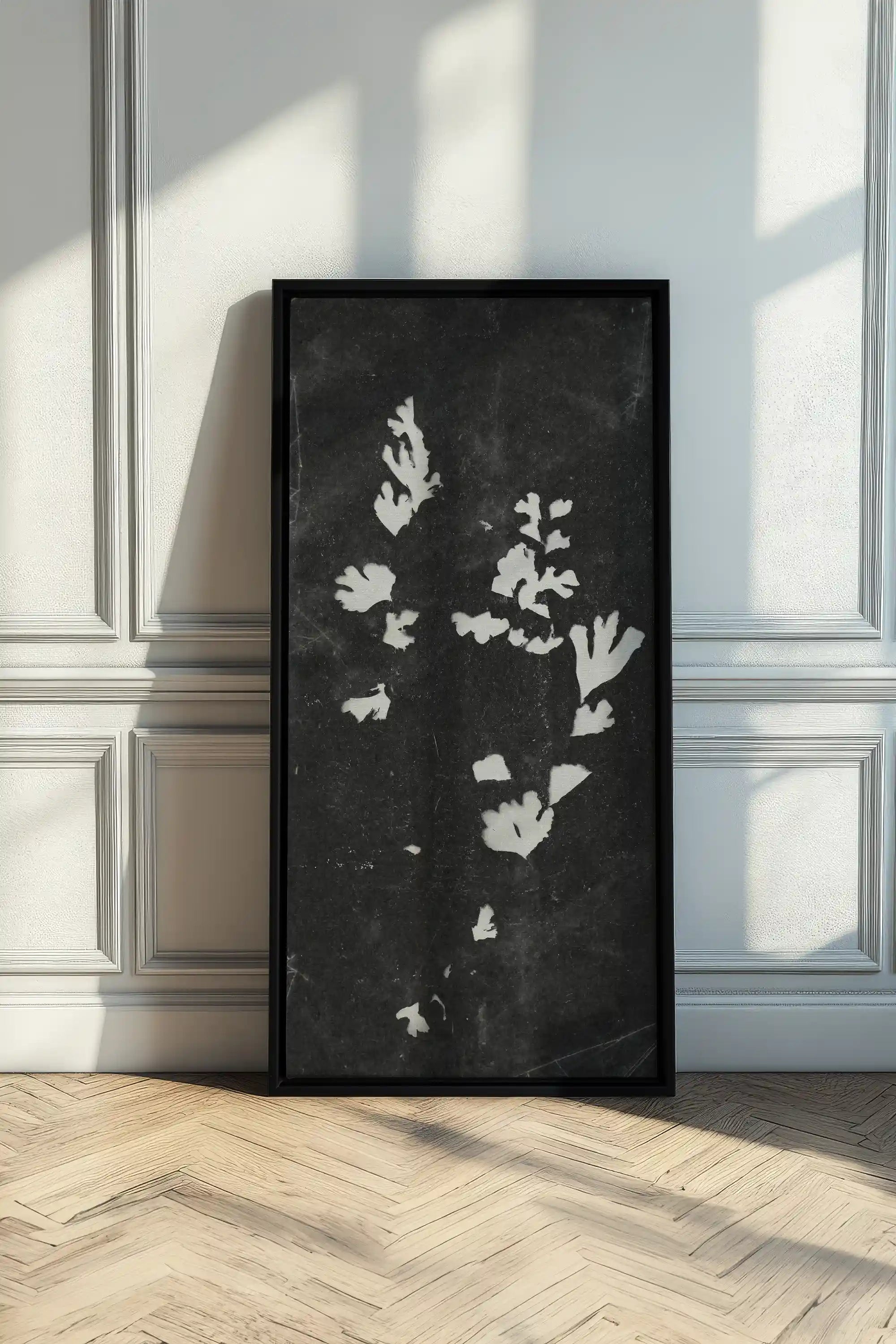 GHOST LEAVES, Oeuvre sur toile étirée, encadré Noir