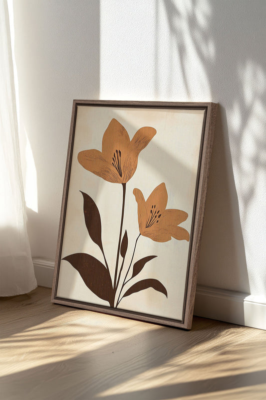 SEPIA FLOWERS, Work on stretched canvas