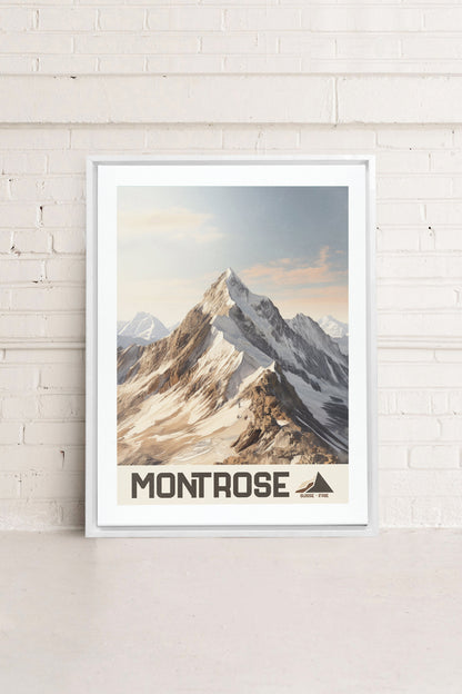 OLEKA CANVAS - MONT ROSE, Oeuvre sur toile étirée, encadré Blanc