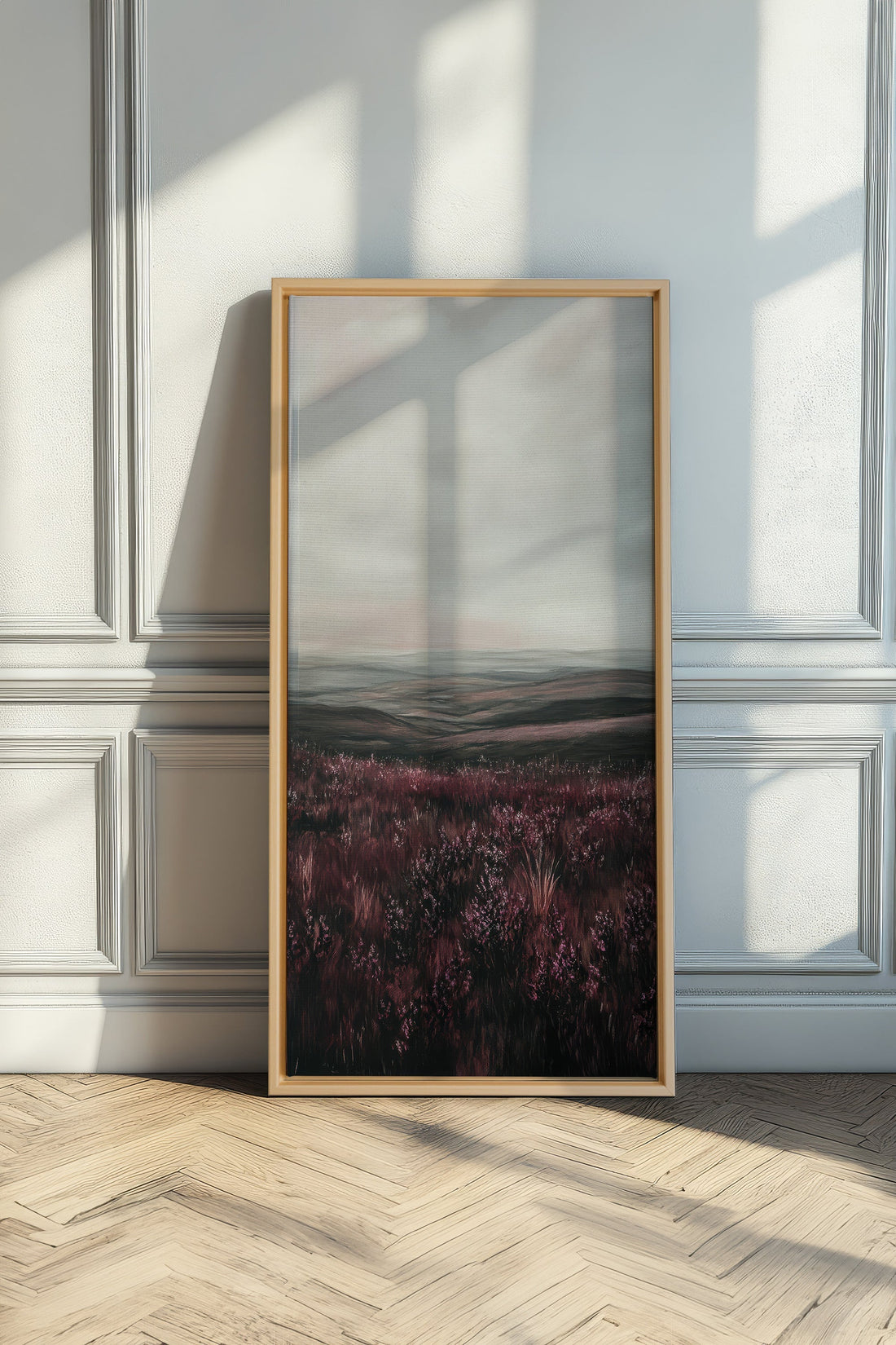 OLEKA CANVAS - PURPLE STILLNESS, Oeuvre sur toile étirée, encadré Naturel Clair