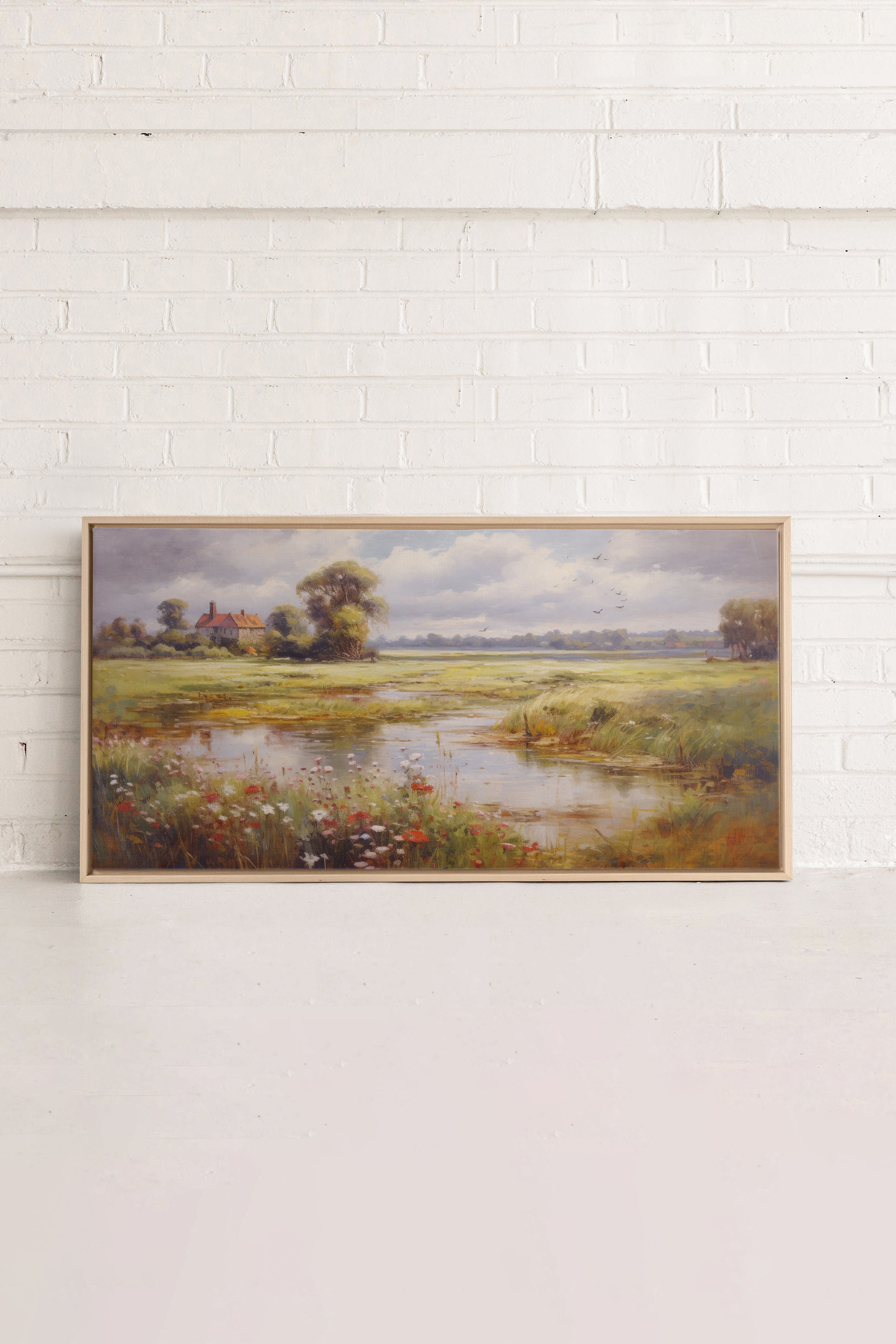 OLEKA CANVAS - Red Oasis, Oeuvre sur toile étirée, encadré Naturel Clair