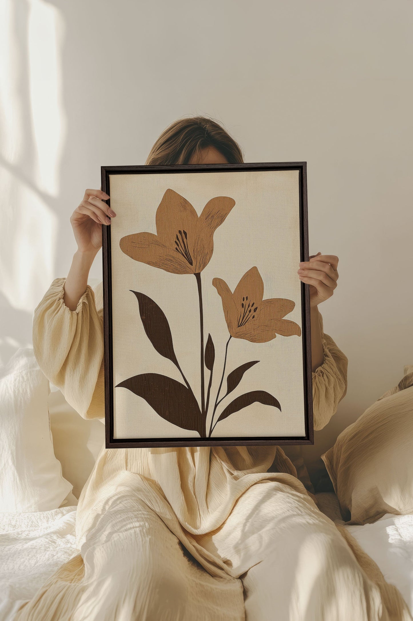 SEPIA FLOWERS, Work on stretched canvas