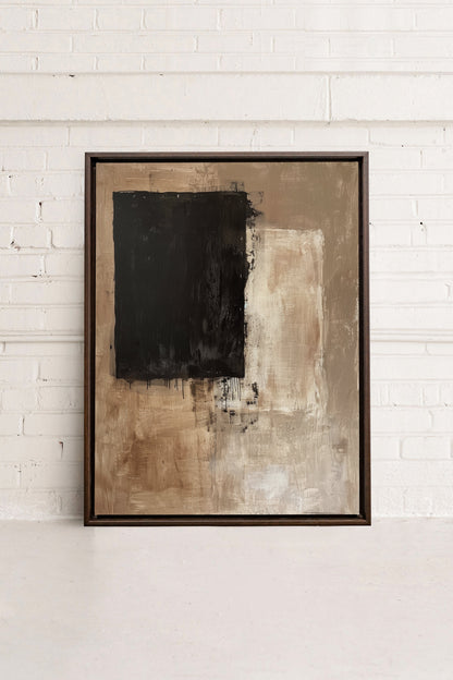 OLEKA CANVAS - INK METAPHOR II, Oeuvre sur toile étirée, encadré Brun Noyer