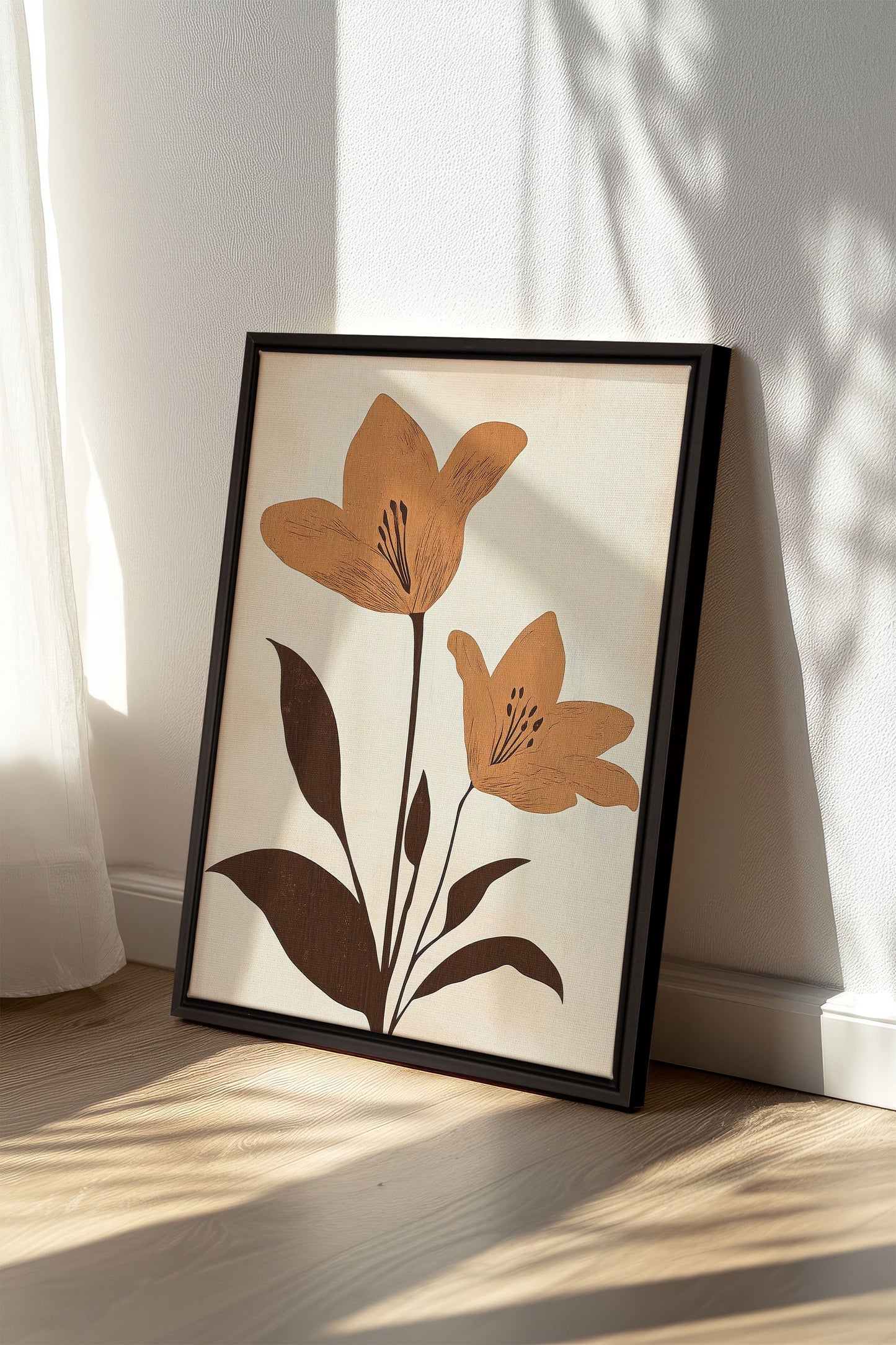 SEPIA FLOWERS, Work on stretched canvas
