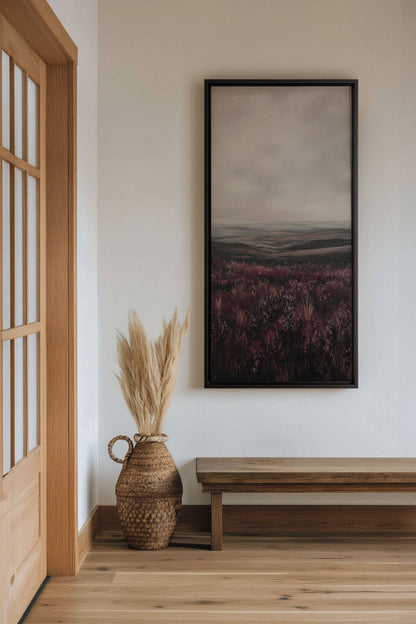 OLEKA CANVAS - PURPLE STILLNESS, Oeuvre sur toile étirée, encadré Noir