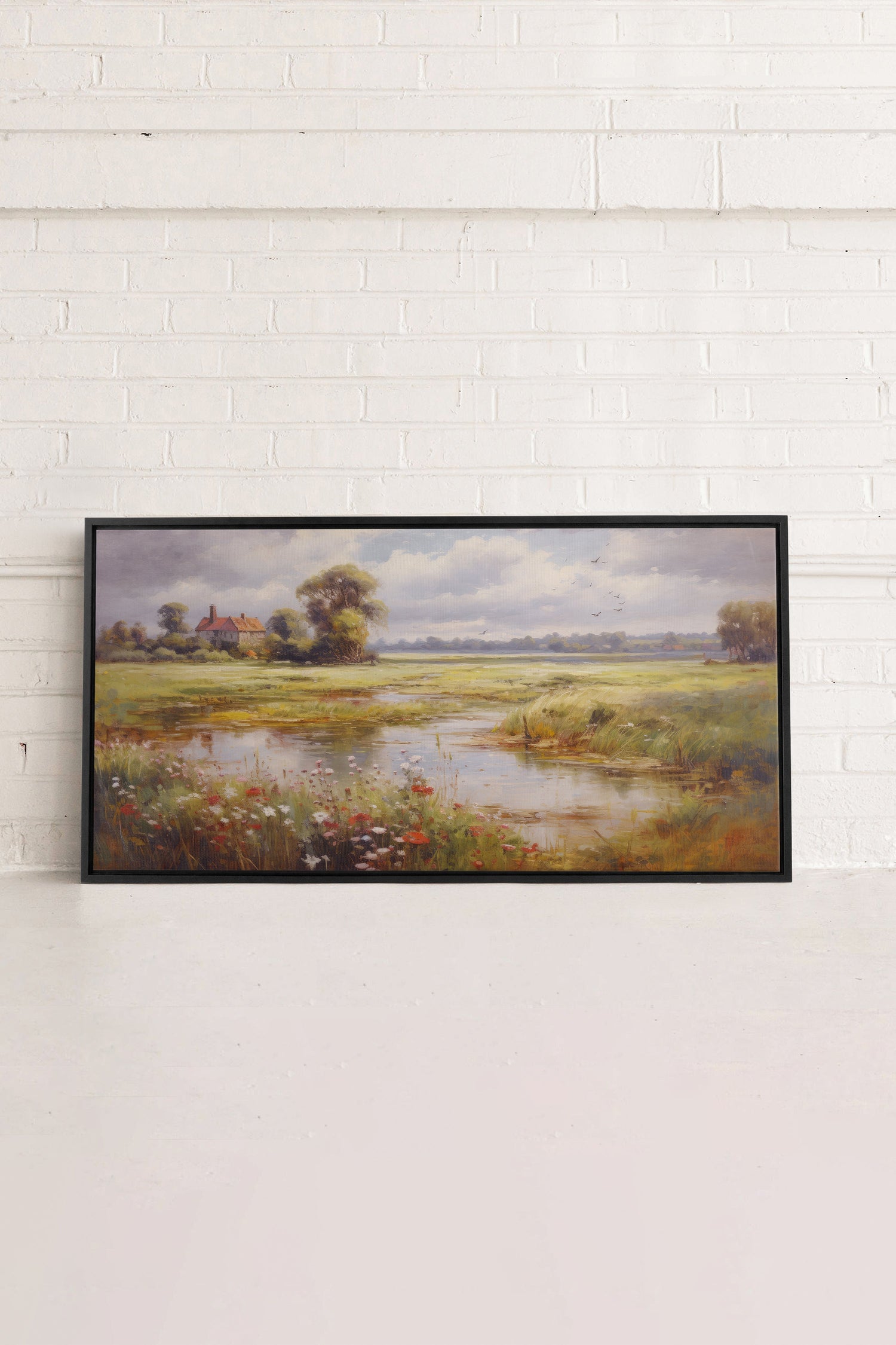 OLEKA CANVAS - Red Oasis, Oeuvre sur toile étirée, encadré Noir