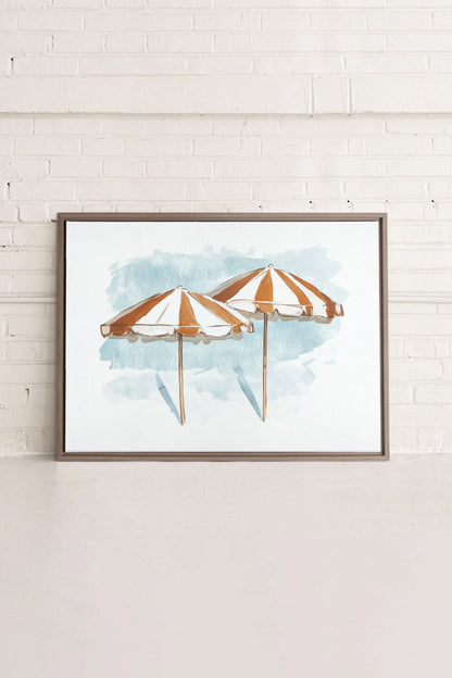 OLEKA CANVAS - OCEAN SHADE, Oeuvre sur toile étirée, encadré Brun Chêne