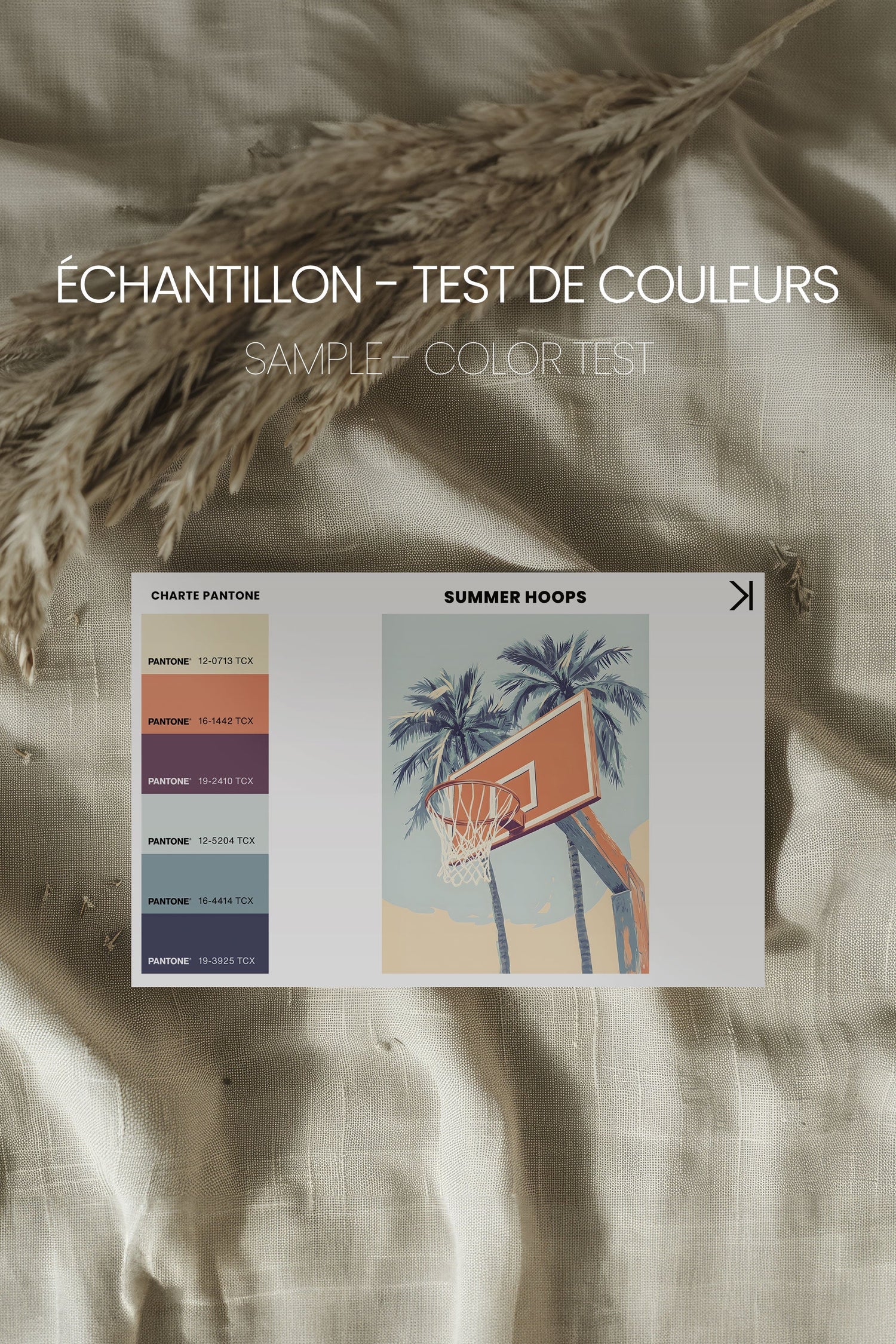 OLEKA CANVAS - SUMMER HOOPS, Oeuvre sur toile étirée, encadré Blanc