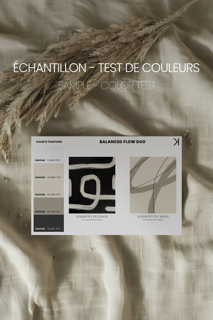 OLEKA CANVAS - BALANCED FLOW DUO, 2 Oeuvres sur toile étirée, encadré Noir