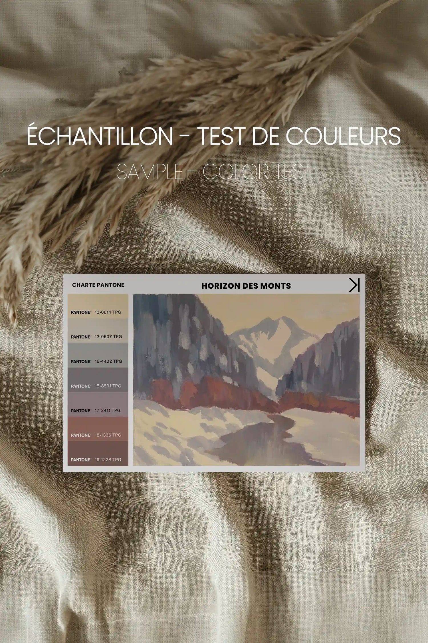 HORIZON DES MONTS, Oeuvre sur toile étirée, encadré Noir