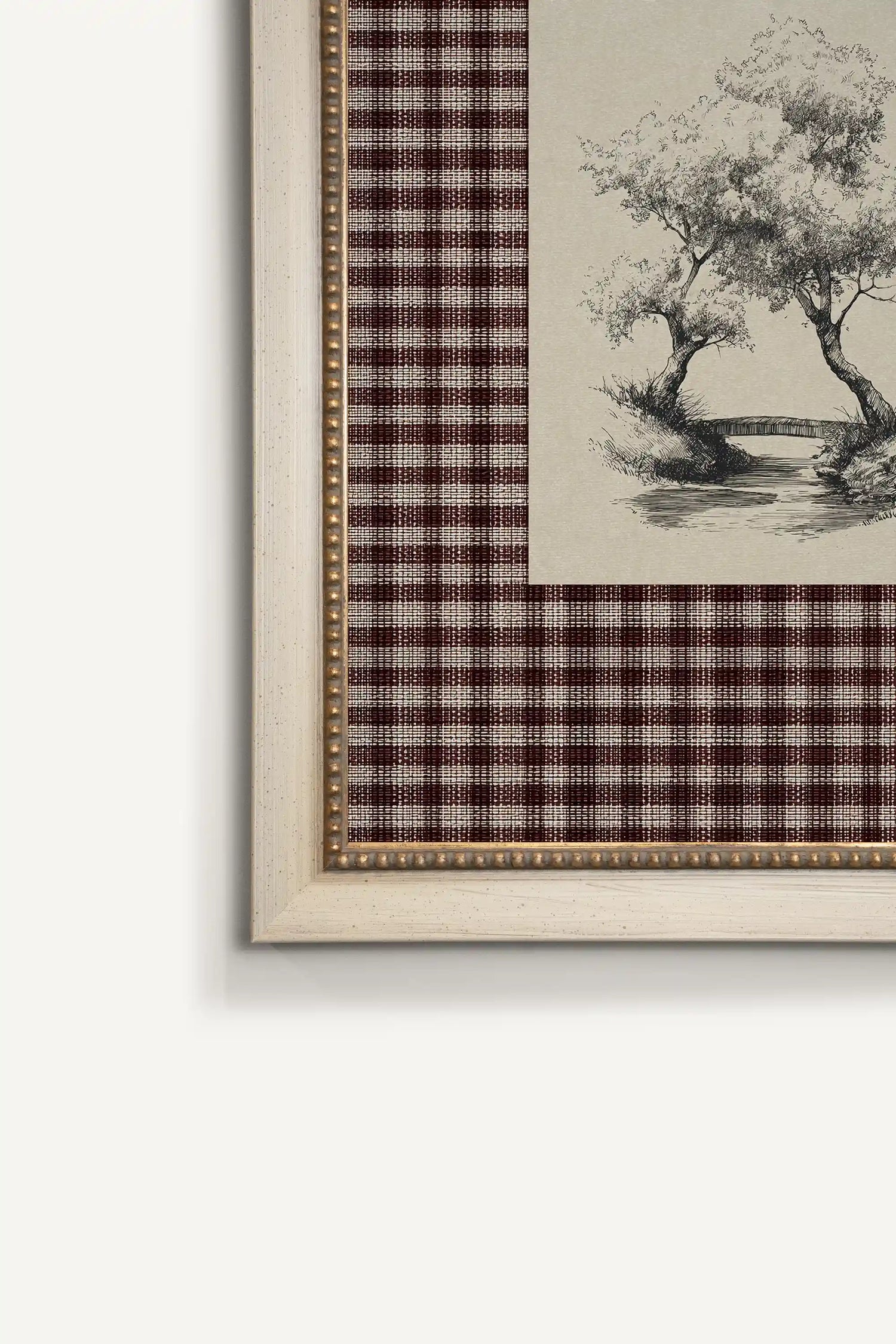 BETWEEN THE TREES, Artwork on rigid canvas, signature frame by Atelier Dansereau