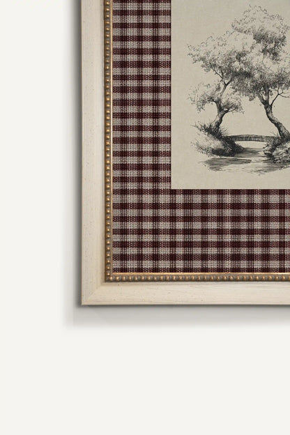 BETWEEN THE TREES, Artwork on rigid canvas, signature frame by Atelier Dansereau