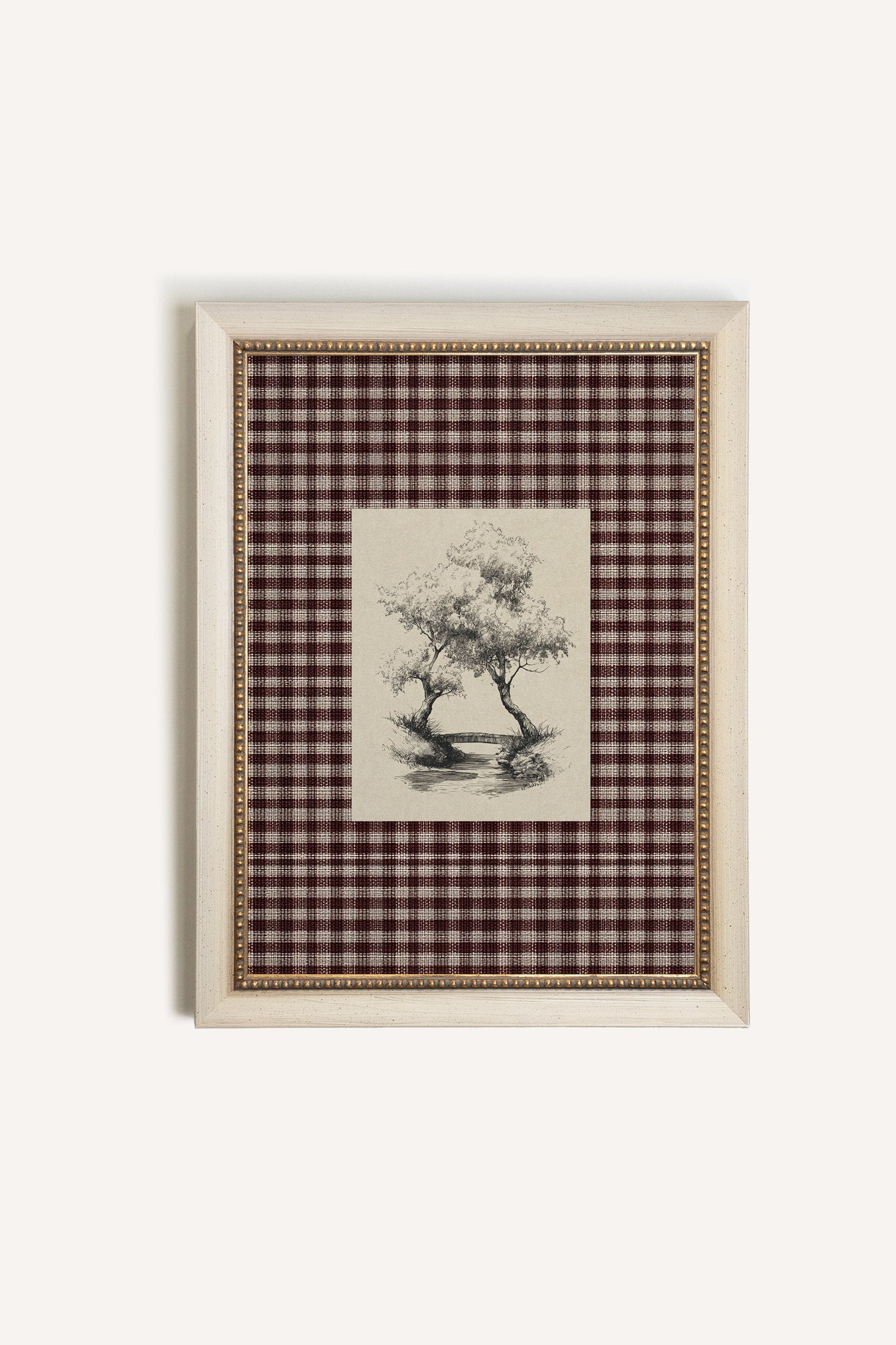 BETWEEN THE TREES, Artwork on rigid canvas, signature frame by Atelier Dansereau