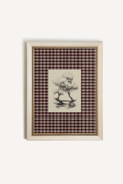 BETWEEN THE TREES, Artwork on rigid canvas, signature frame by Atelier Dansereau