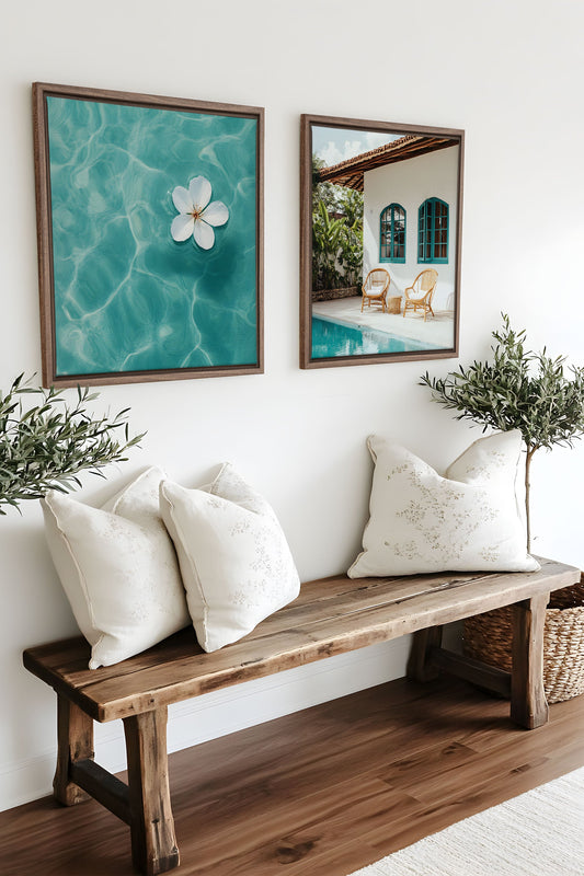 DUO INSTANT AZUR (2 Oeuvres sur toile étirée)