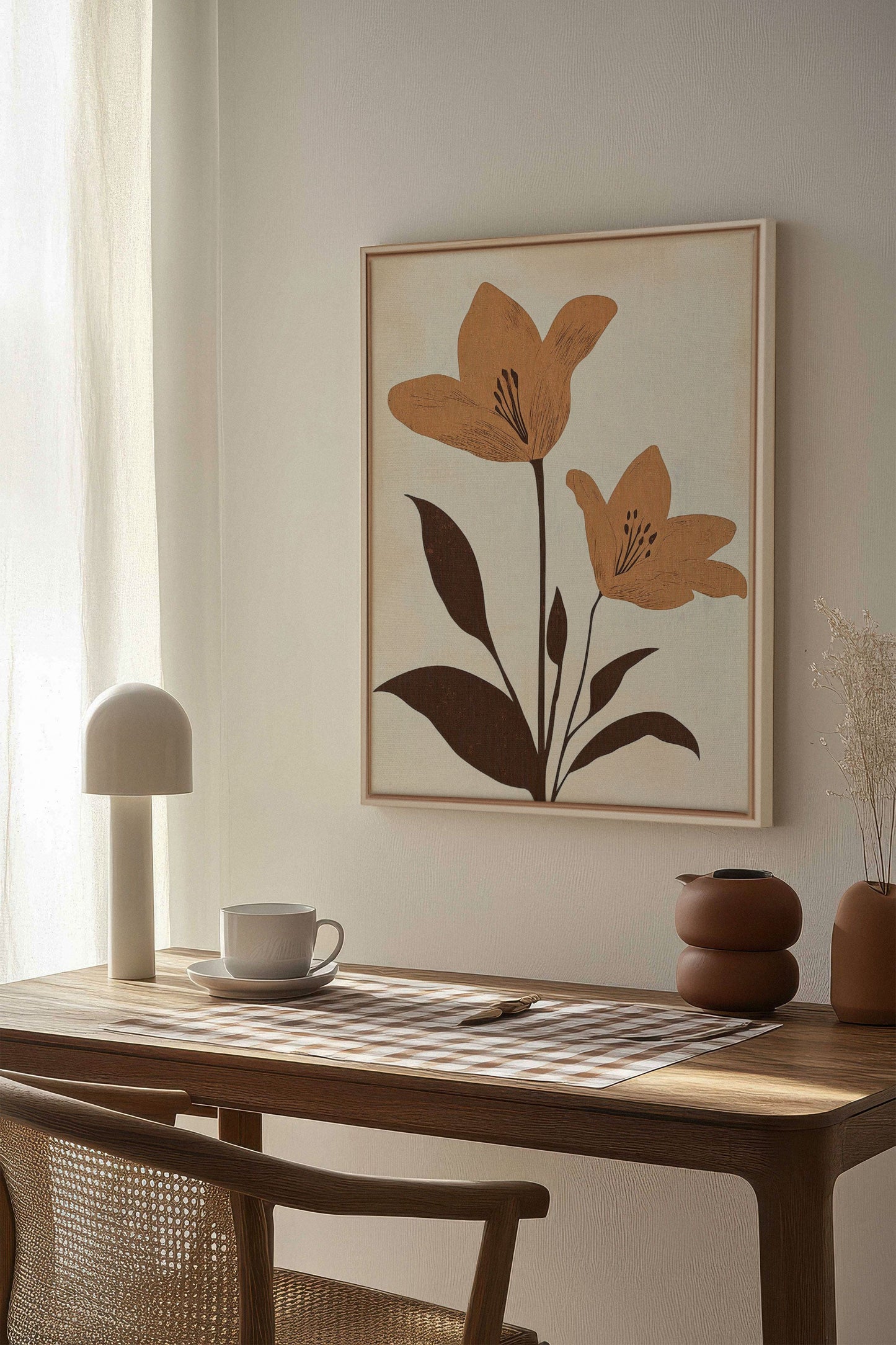 SEPIA FLOWERS, Work on stretched canvas