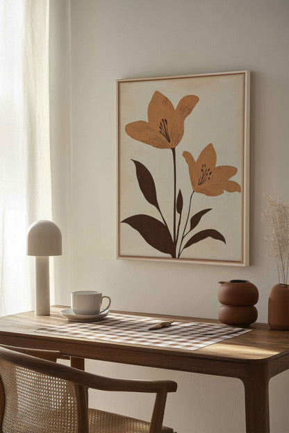 SEPIA FLOWERS, Work on stretched canvas