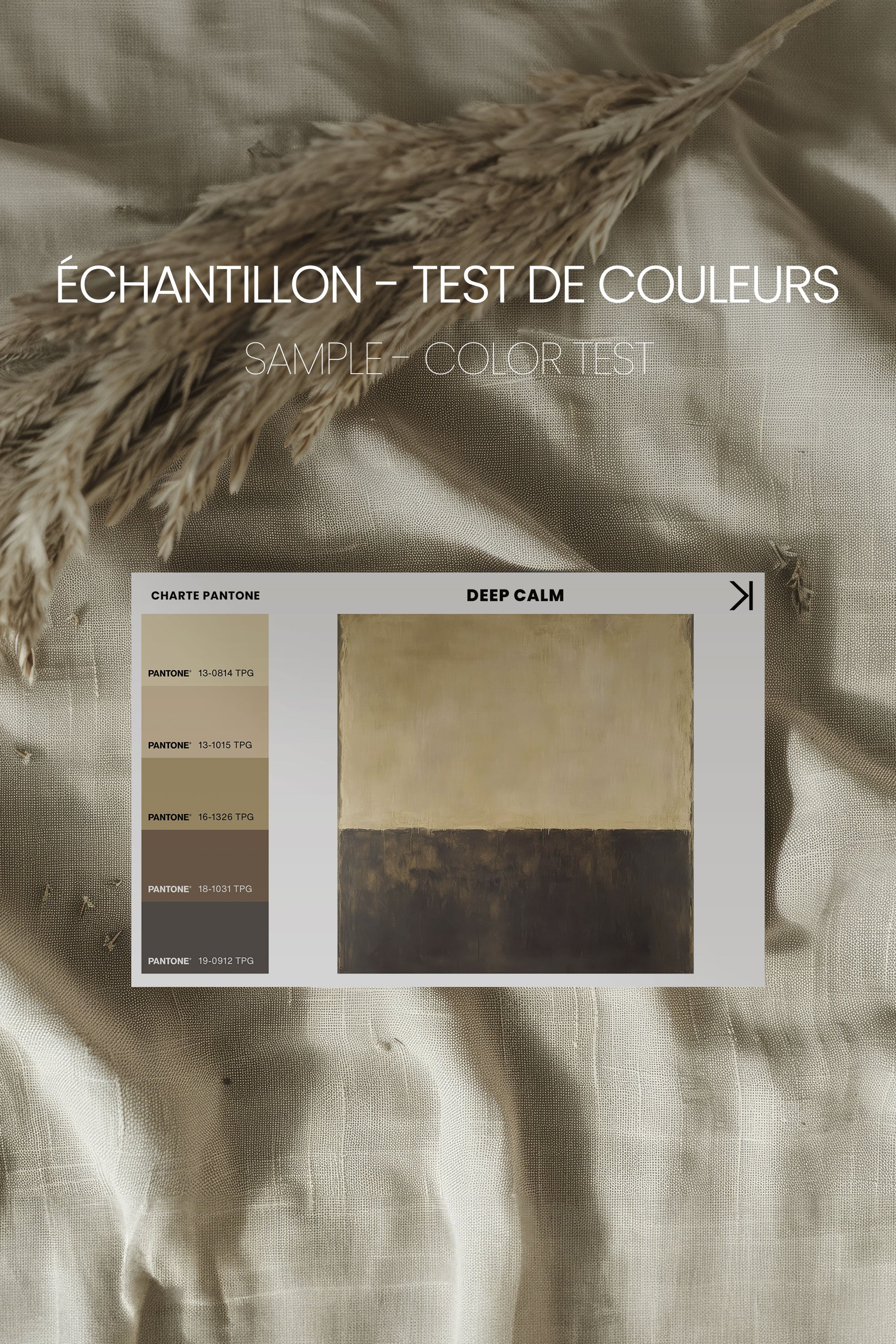 OLEKA CANVAS - DEEP CALM, Oeuvre sur toile étirée, encadré Brun Chêne