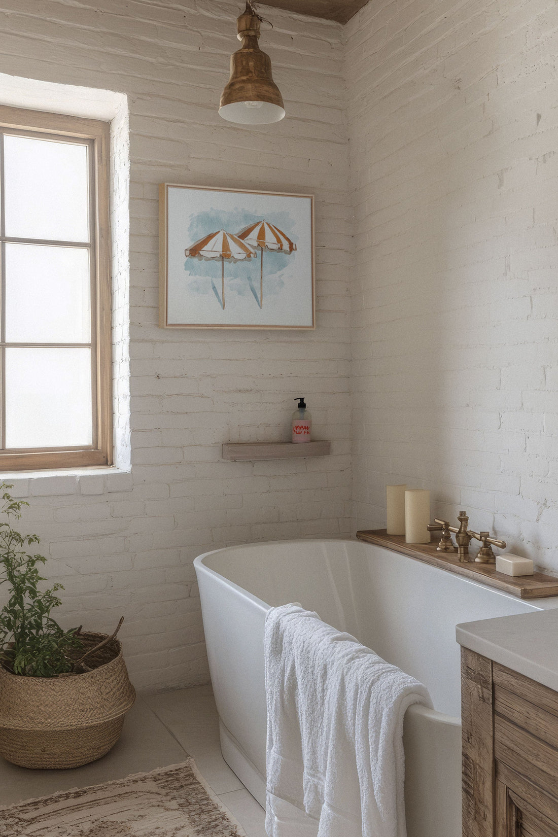 OCEAN SHADE, Artwork on stretched canvas, framed Natural Light