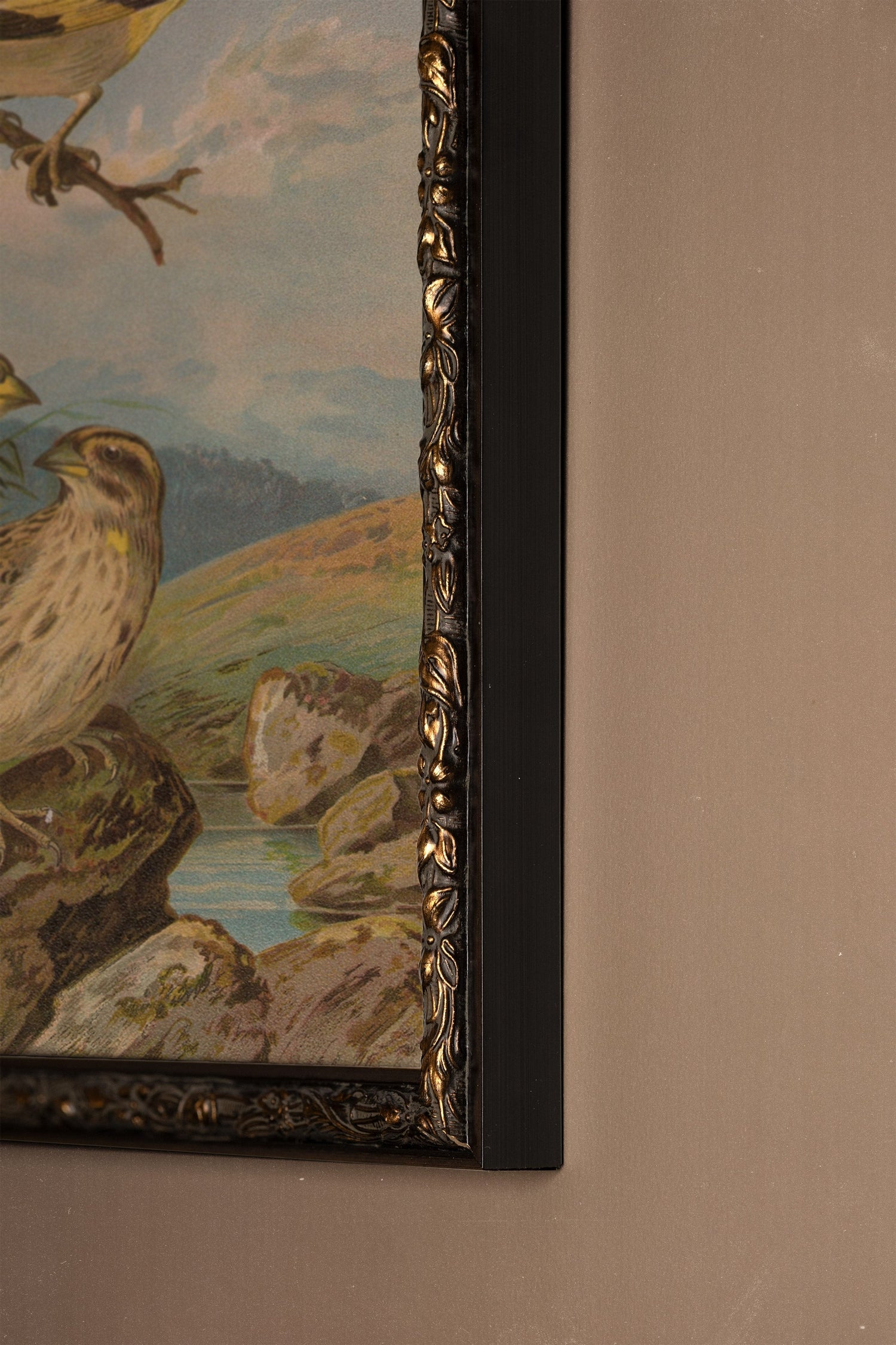 CHANT DES ROSEAUX, Oeuvre sur toile rigide, encadré Vintage Bronze