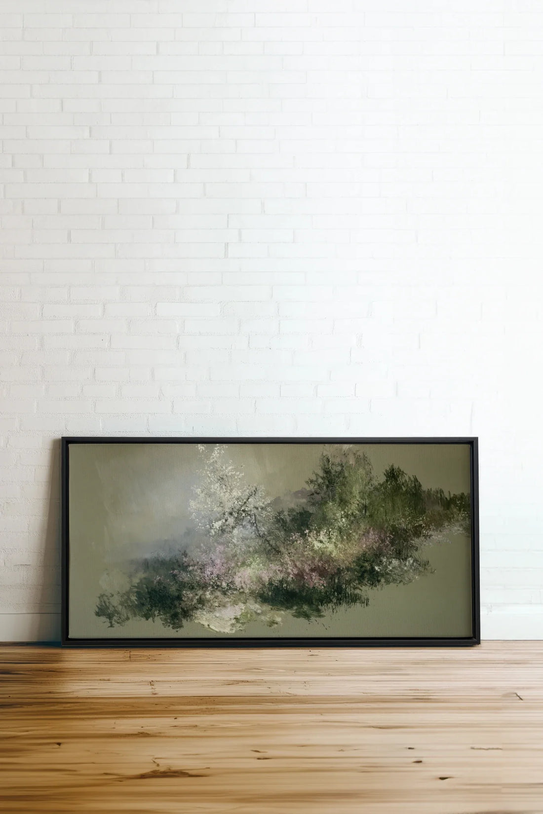 JARDIN DES BRUMES, Oeuvre sur toile étirée, encadré Noir