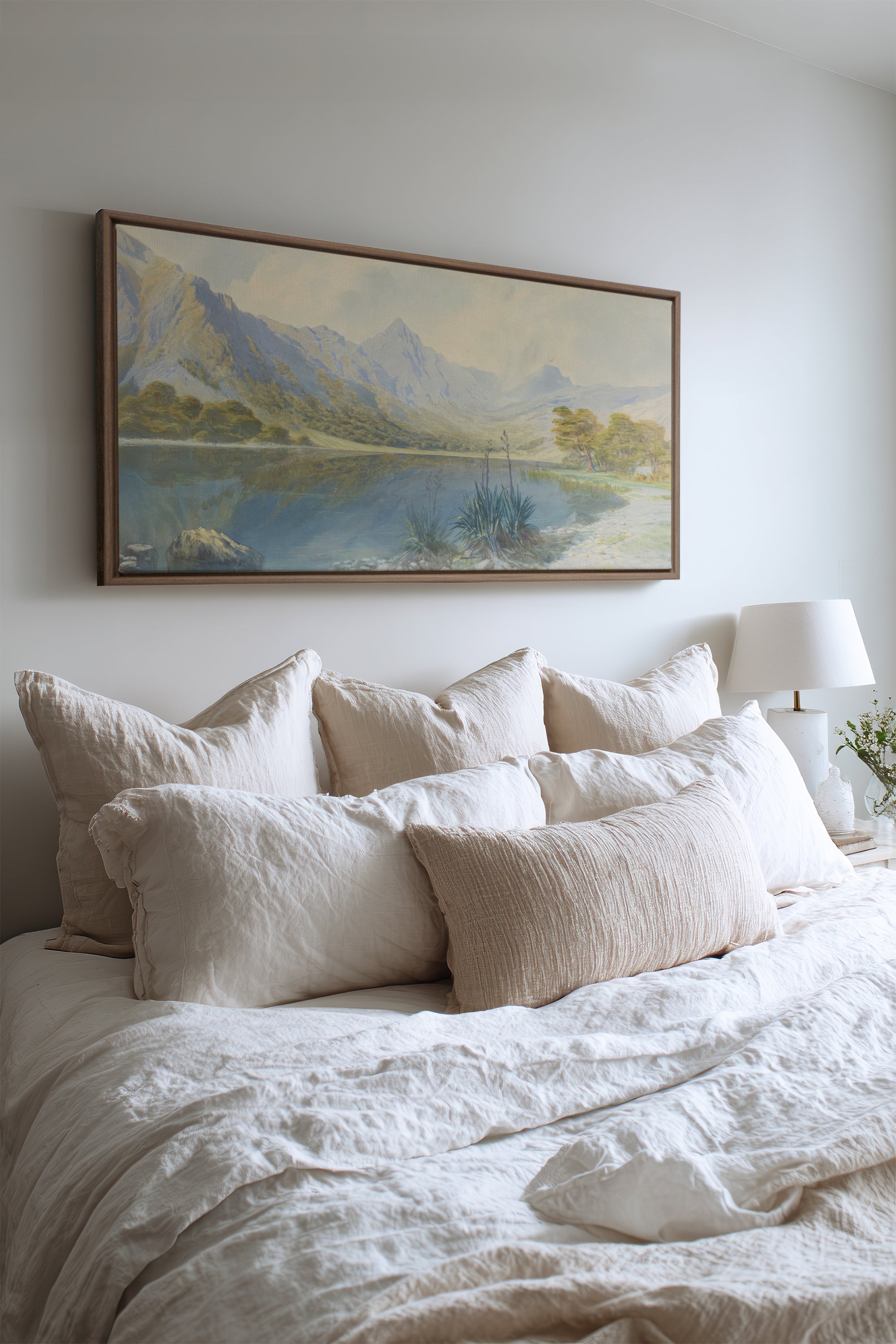 STILLWATER HAVEN, Oeuvre sur toile étirée, encadré Brun Chêne