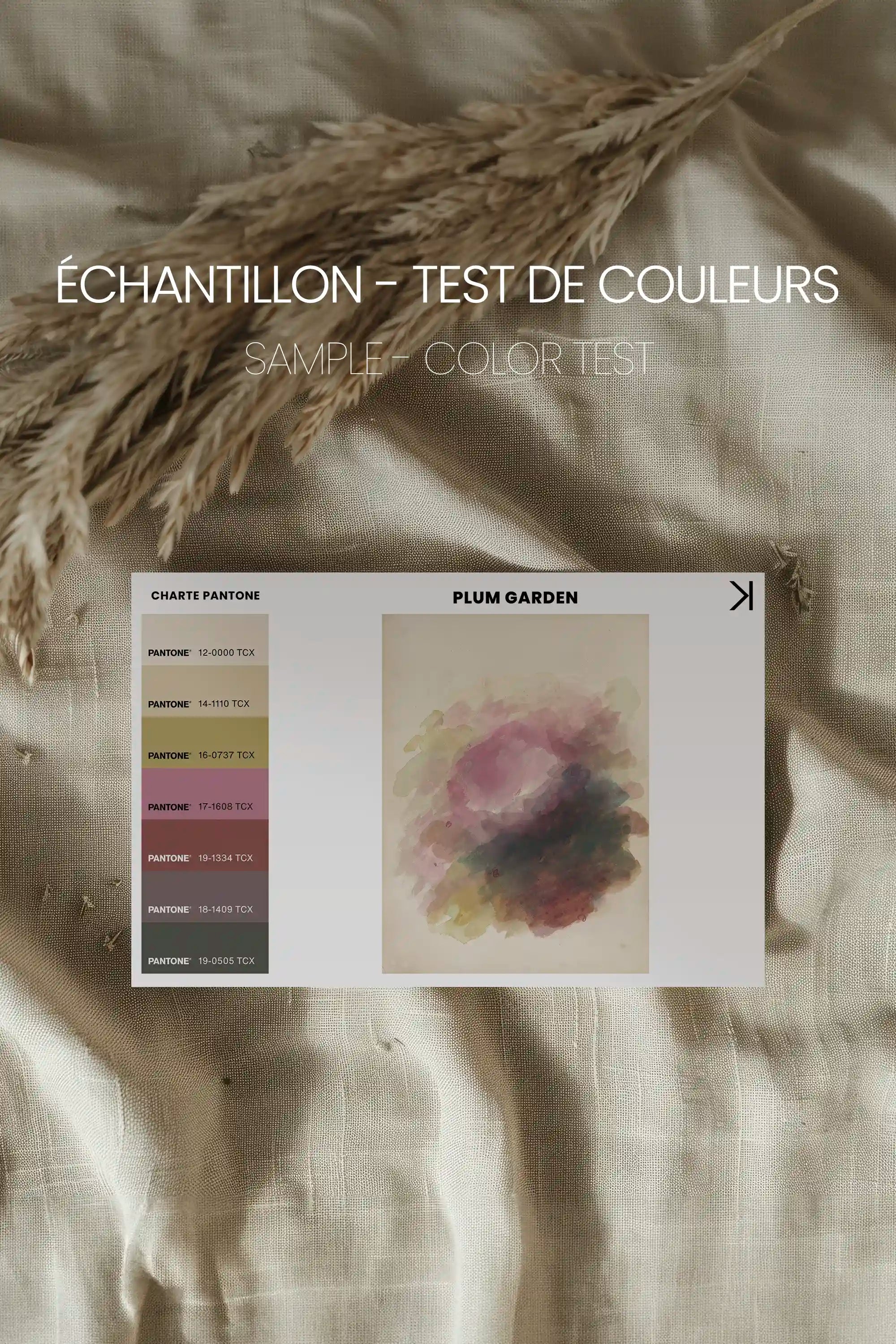 PLUM GARDEN, Oeuvre sur toile étirée, encadré Blanc