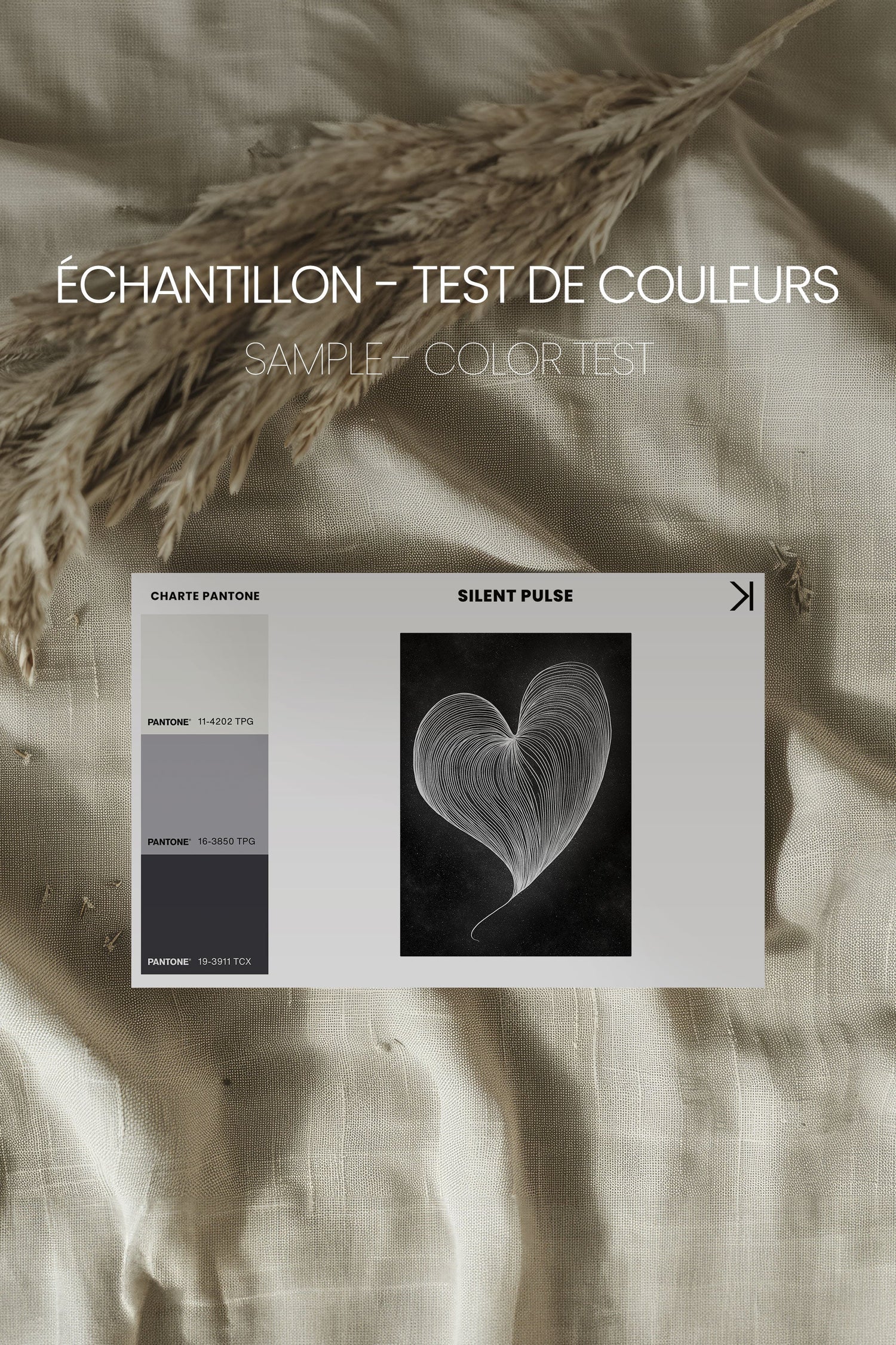 OLEKA CANVAS - SILENT PULSE, Oeuvre sur toile étirée, encadré Blanc