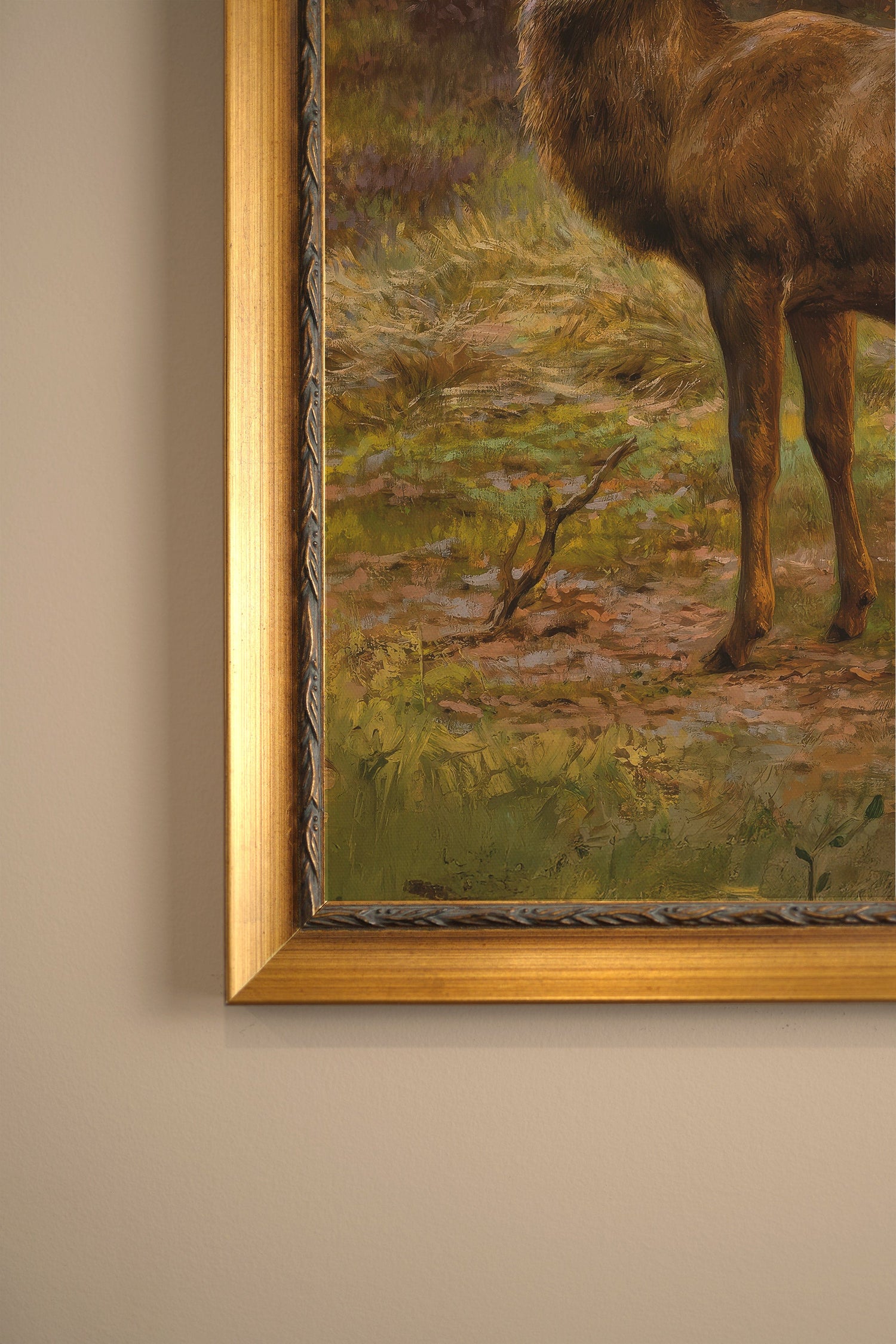 FOREST KING, Oeuvre sur toile étirée, encadré Vintage Or