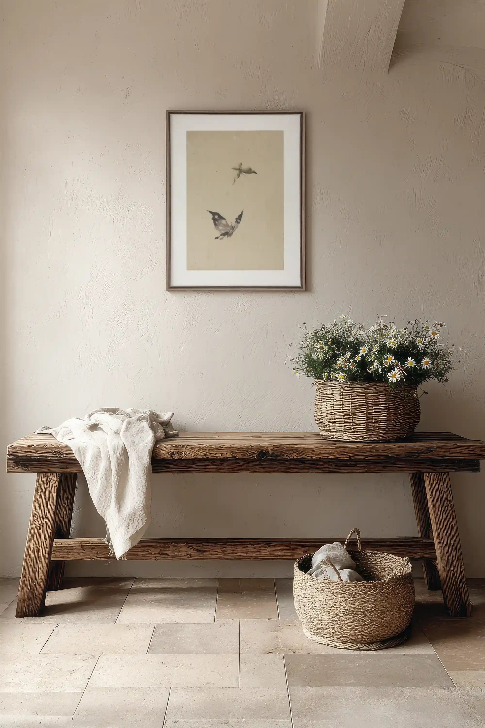 MISTY WINGS, Oeuvre sur toile étirée, encadré Brun Chêne