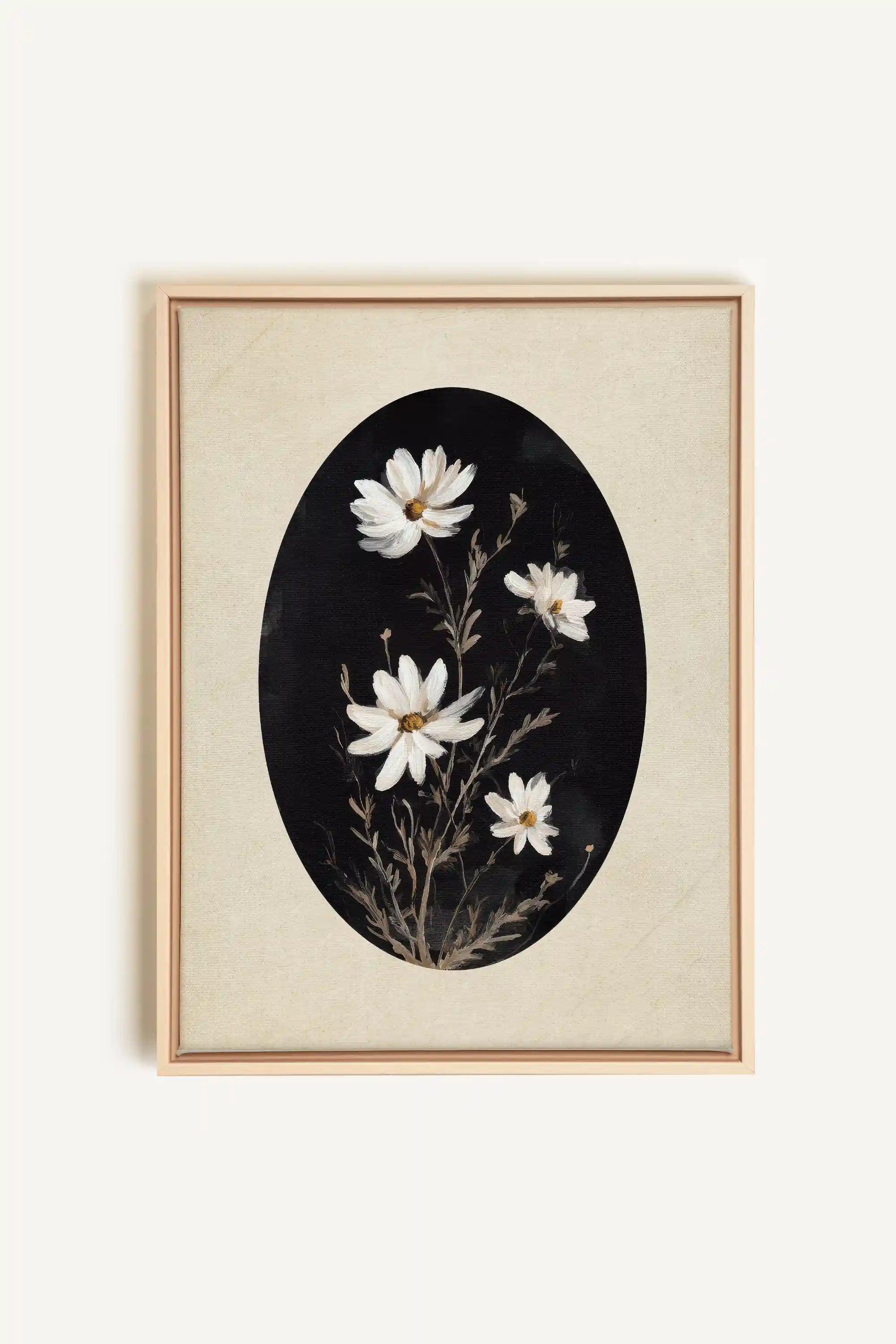 ECLIPSE FLOWERS, Oeuvre sur toile étirée, encadré Naturel Clair