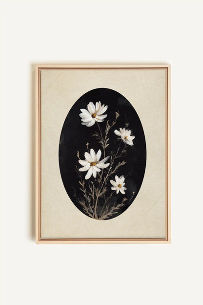 ECLIPSE FLOWERS, Oeuvre sur toile étirée, encadré Naturel Clair