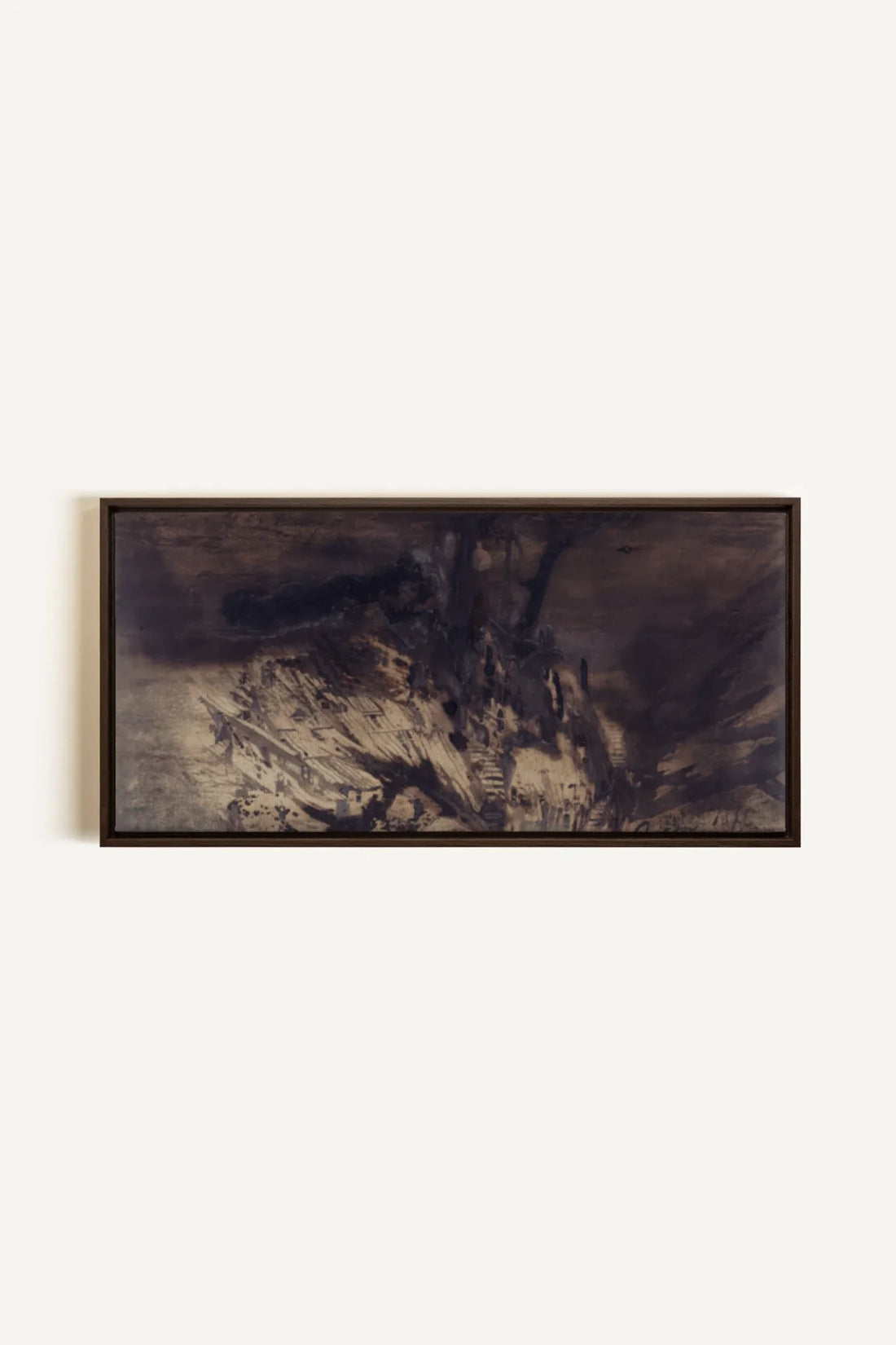 OBSIDIAN PATH, Oeuvre sur toile étirée, encadré Brun Noyer