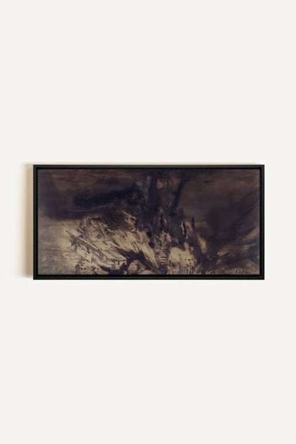 OBSIDIAN PATH, Oeuvre sur toile étirée, encadré Noir
