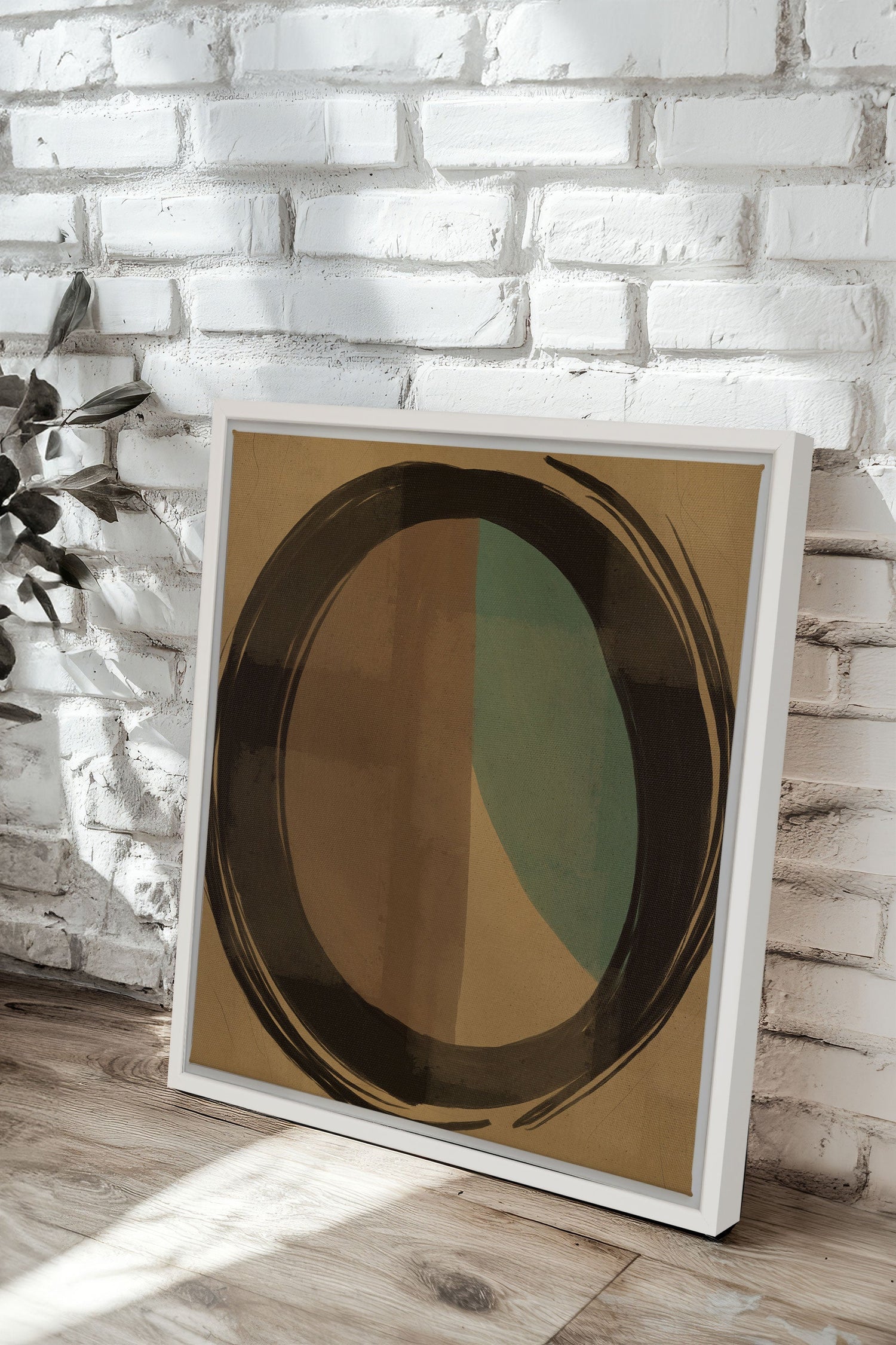 OLEKA CANVAS - MOVING LINES, Oeuvre sur toile étirée, encadré Blanc