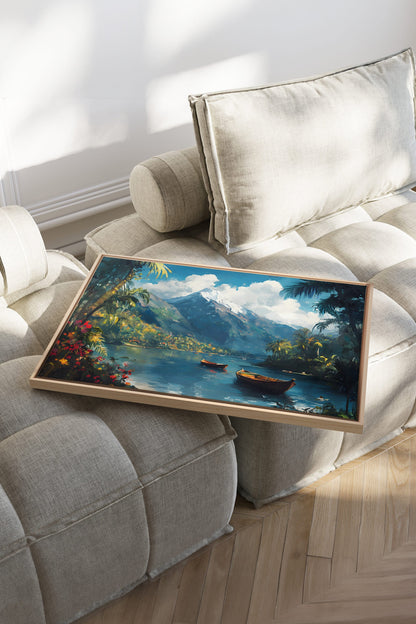 EMERALD LAGOON, Work on stretched canvas