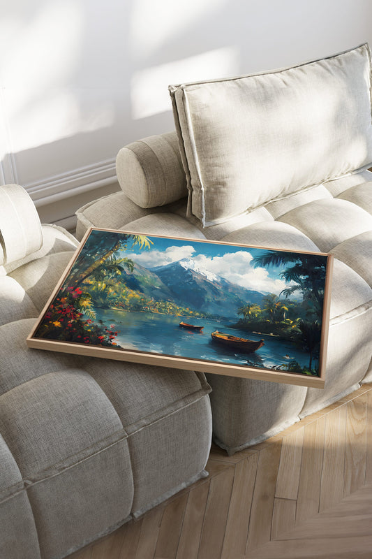 EMERALD LAGOON, Work on stretched canvas