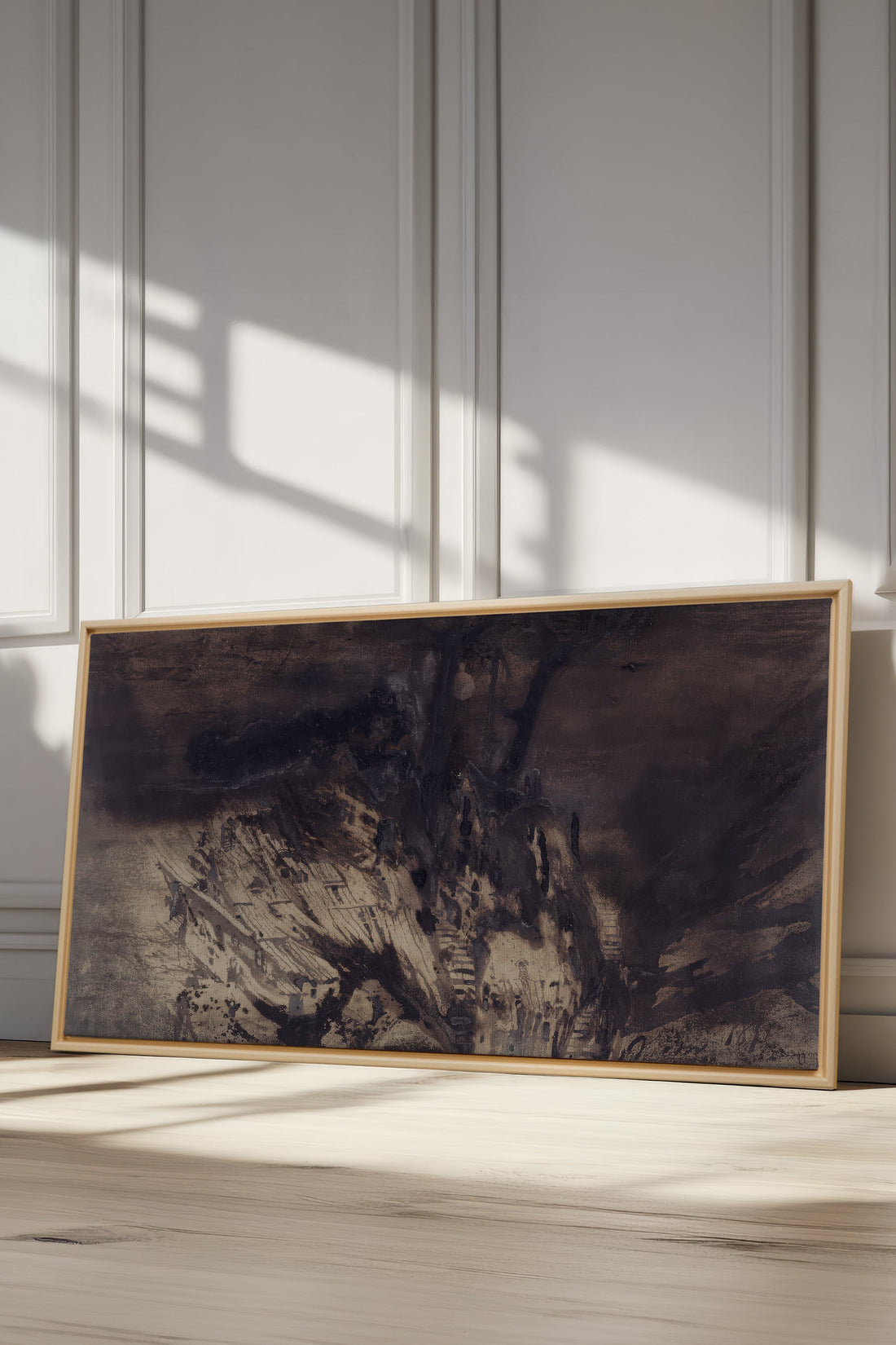 OBSIDIAN PATH, Artwork on stretched canvas, framed Natural Light