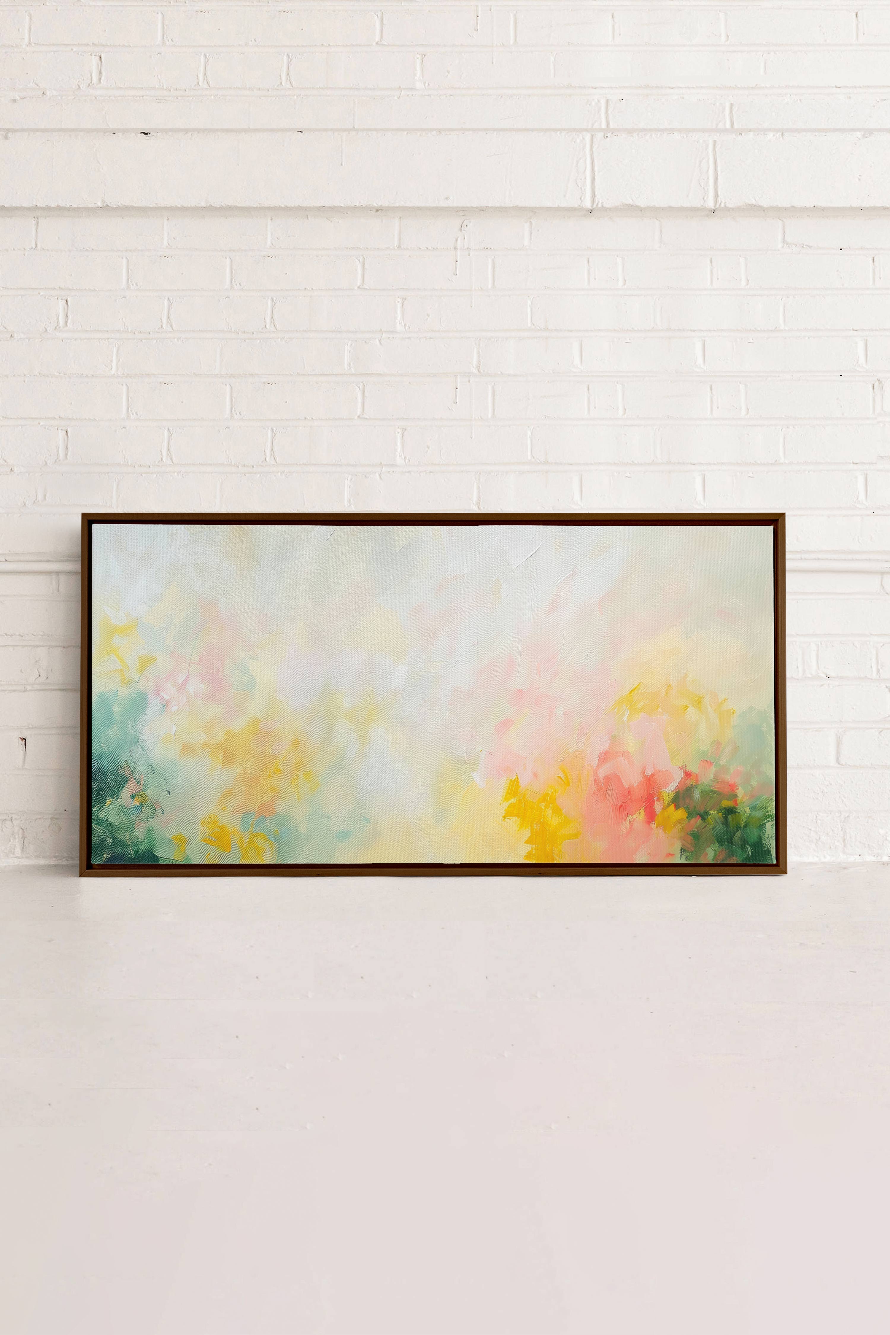 OLEKA CANVAS - DYNAMIC BLOOM, Oeuvre sur toile étirée, encadré Brun Noyer