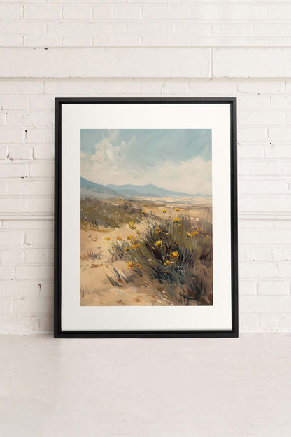 OLEKA CANVAS - GOLDEN PATHWAY, Oeuvre sur toile étirée, encadré Noir