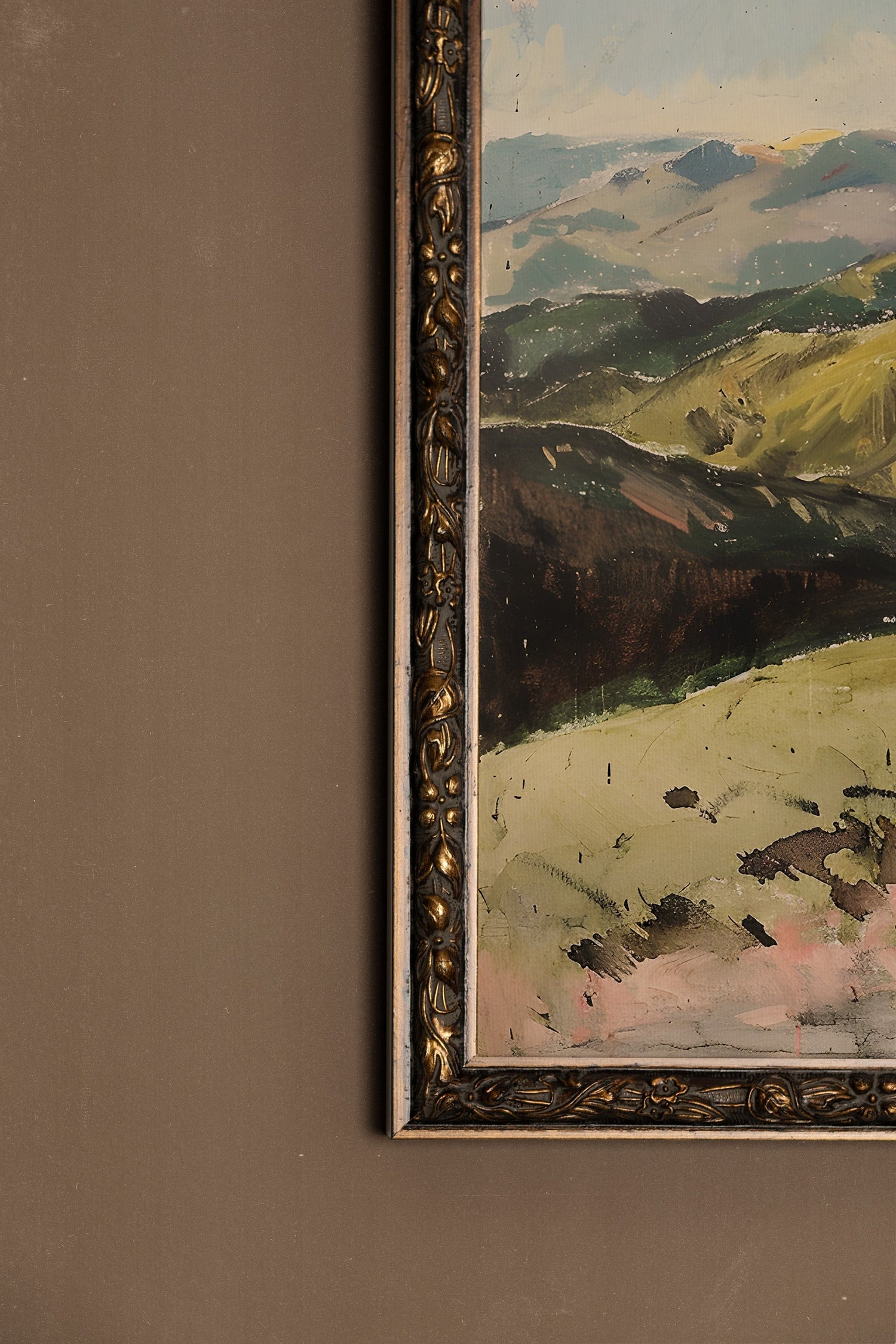 ÉCHOS DU VENT, Oeuvre sur toile rigide, encadré Vintage Bronze