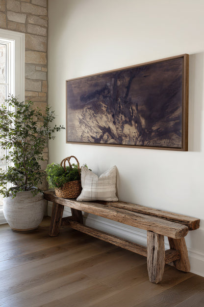 OBSIDIAN PATH, Oeuvre sur toile étirée, encadré Brun Chêne