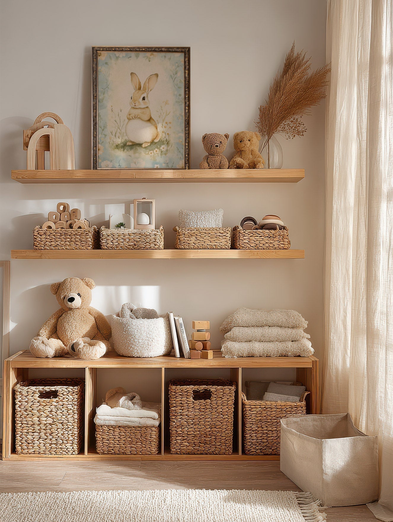LAPIN DE PRINTEMPS, Oeuvre sur toile rigide, encadré Vintage Bronze