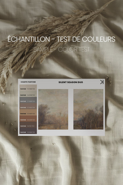 SILENT SEASON DUO, 2 Oeuvres sur toile étirée, encadré Brun Noyer