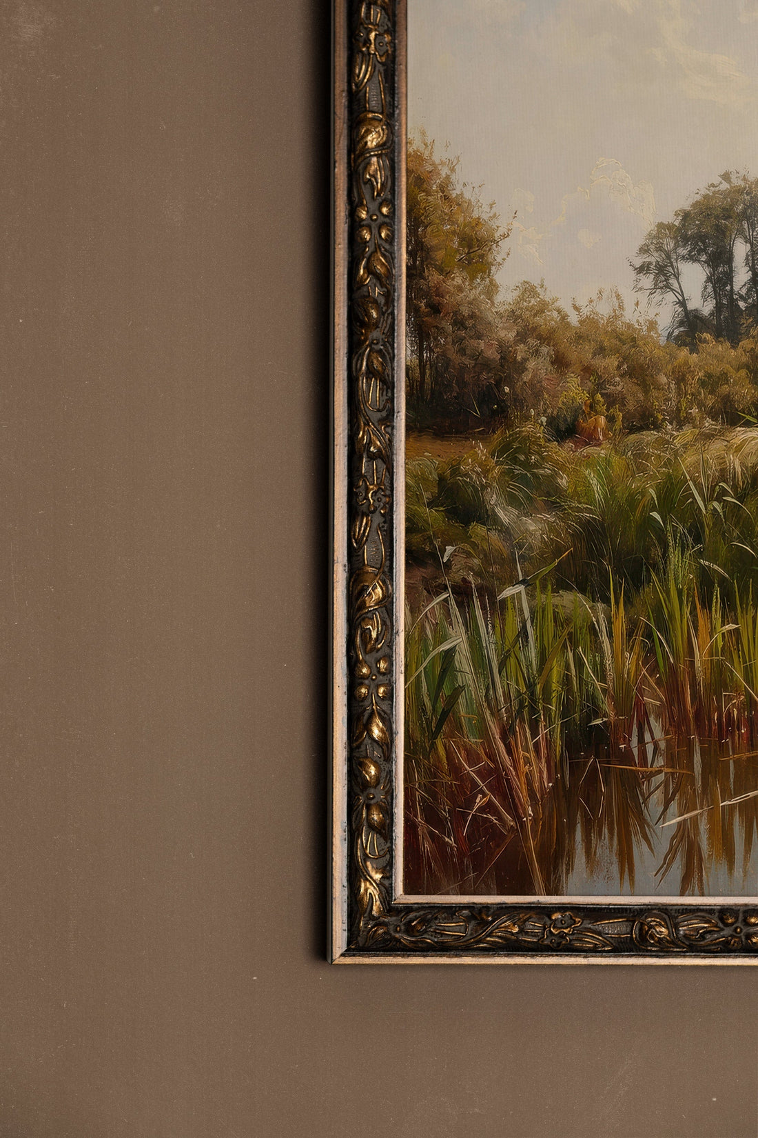 REFLET SAUVAGE, Oeuvre sur toile rigide, encadré Vintage Bronze