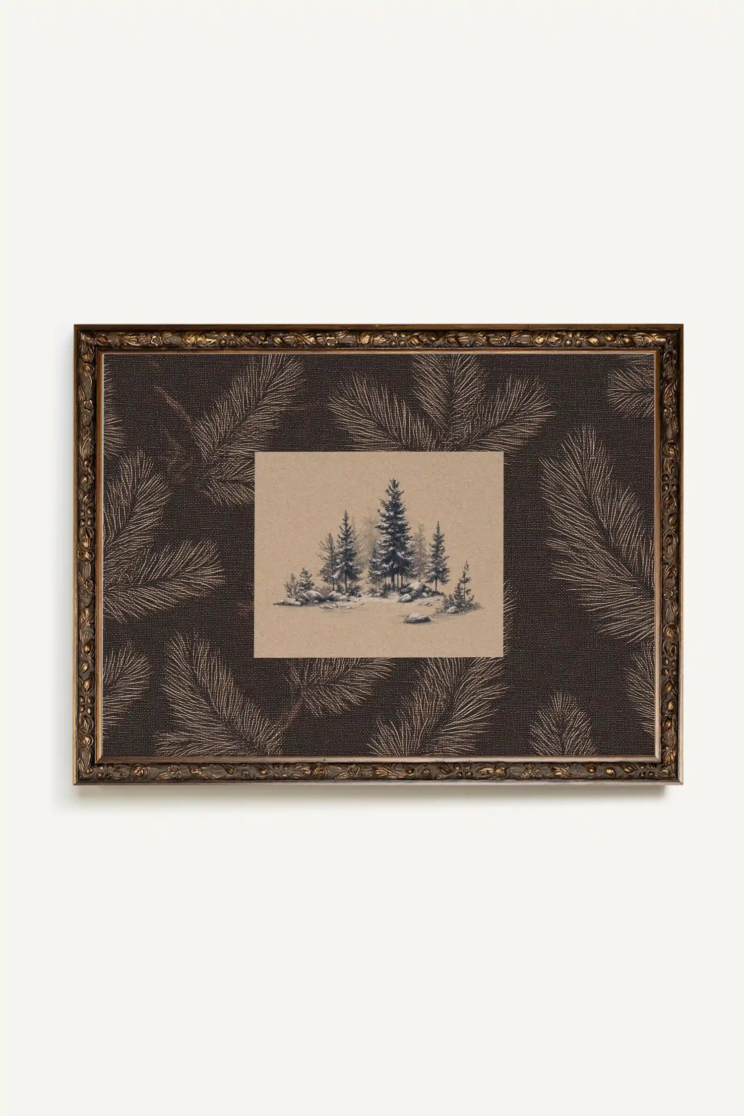 LE COEUR DU BOIS, Oeuvre sur toile rigide, encadré Vintage Bronze