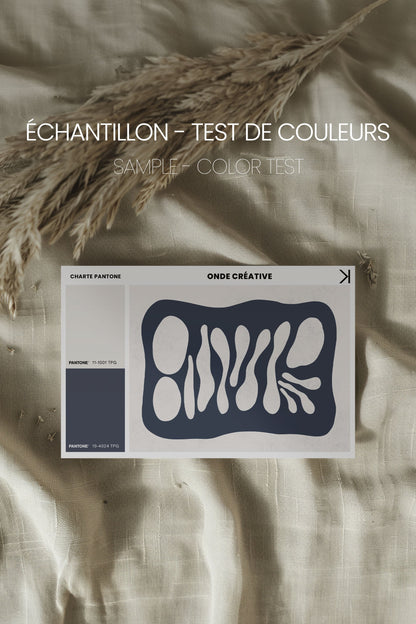 OLEKA CANVAS - ONDE CRÉATIVE, Oeuvre sur toile étirée, encadré Brun Noyer